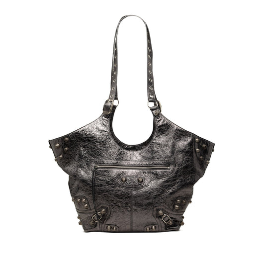 Balenciaga Medium Metallic Crinkled Lambskin Le Cagole Carry All Tote