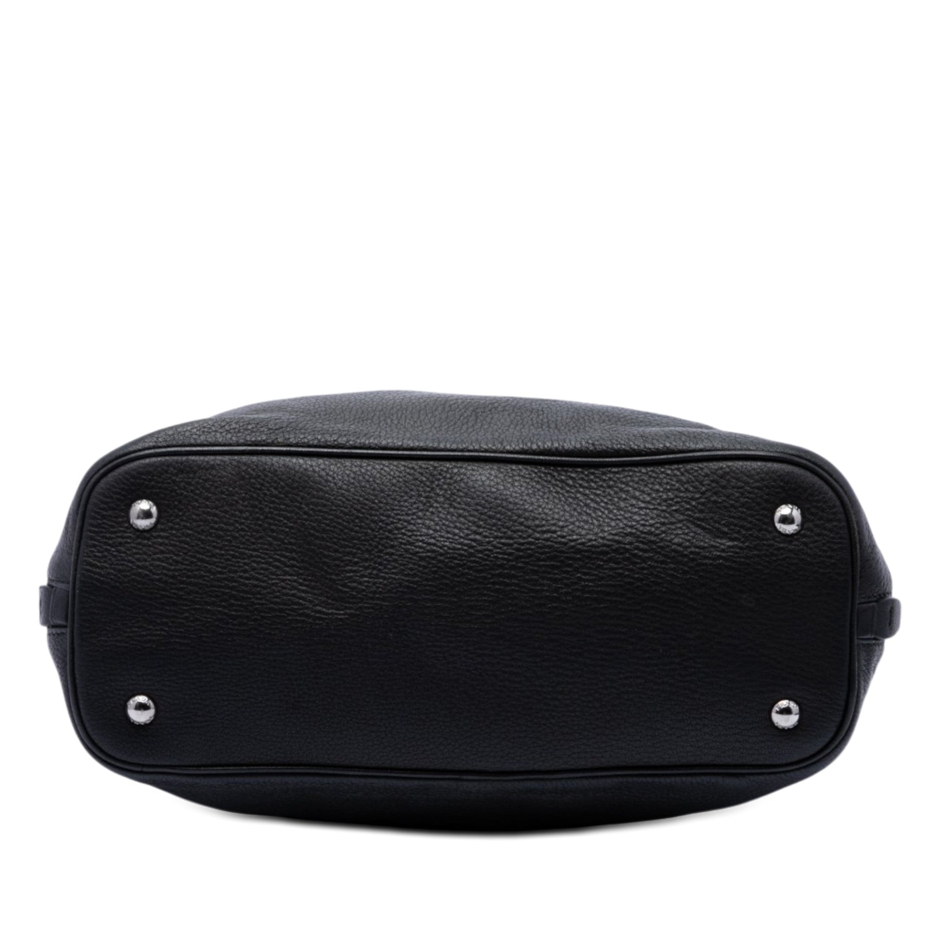 Prada Bicolor Cervo Deerskin Side Zip Convertible Tote