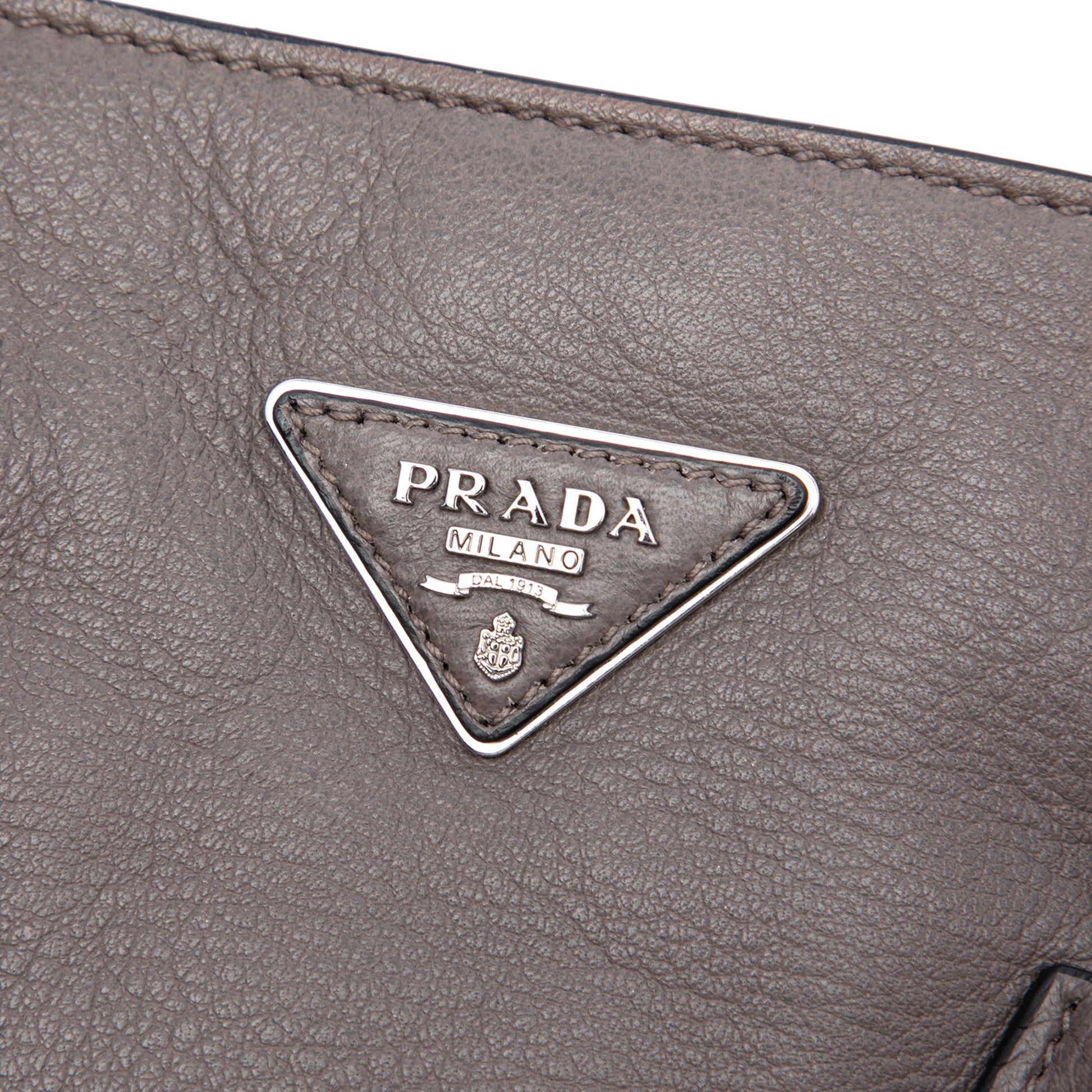 Prada Bicolor Cervo Deerskin Side Zip Convertible Tote