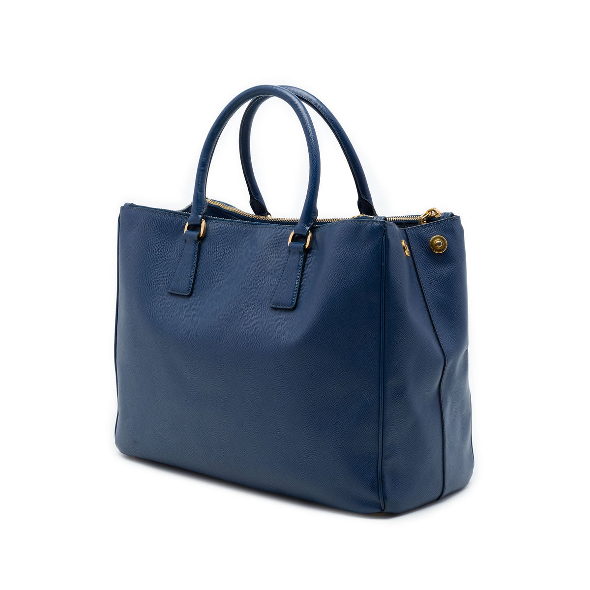 Prada Large Saffiano Lux Galleria Double Zip Tote — Blue