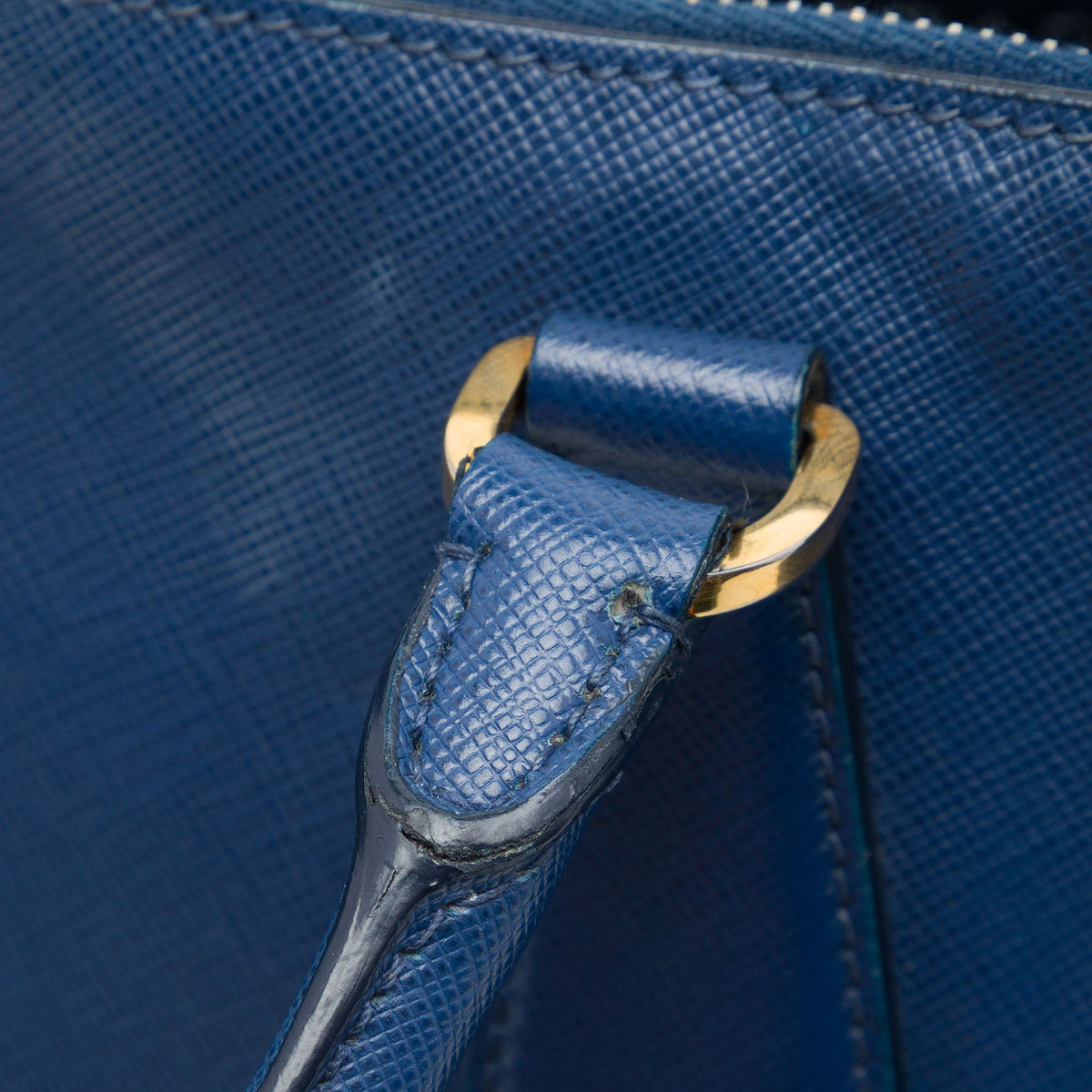 Prada Large Saffiano Lux Galleria Double Zip Tote — Blue