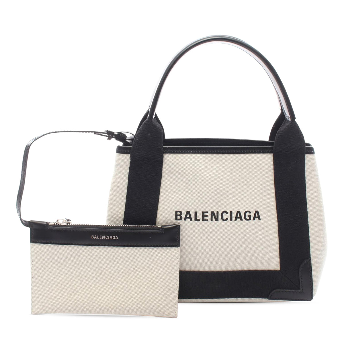 Balenciaga Canvas Navy Cabas Satchel XS