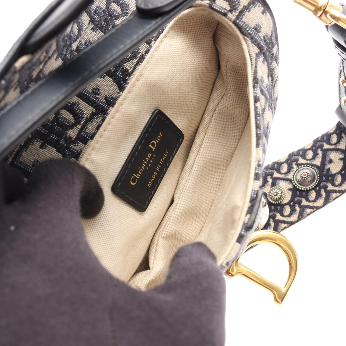 Dior Mini Oblique Canvas Saddle Bag