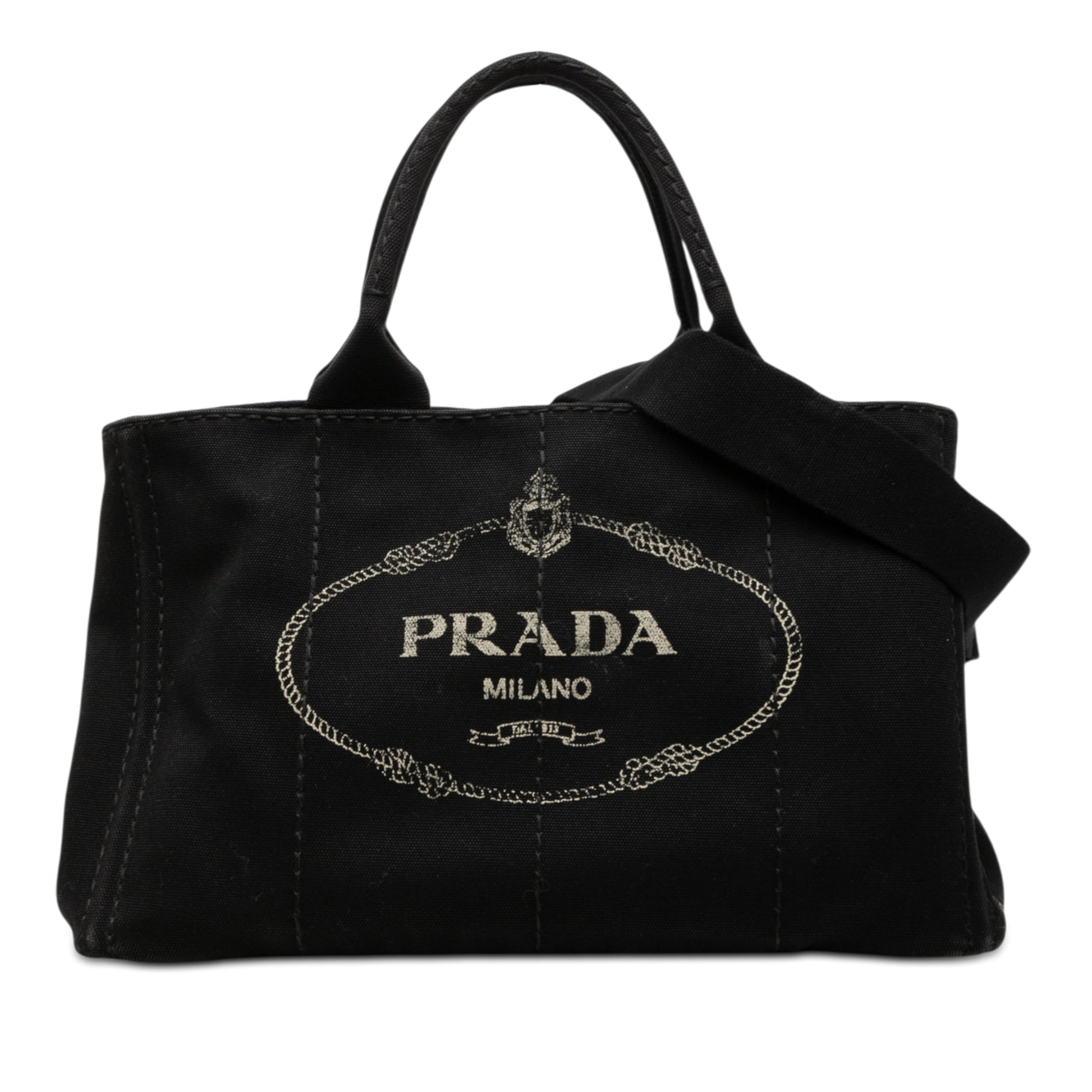 Prada Canvas Canapa Logo Satchel