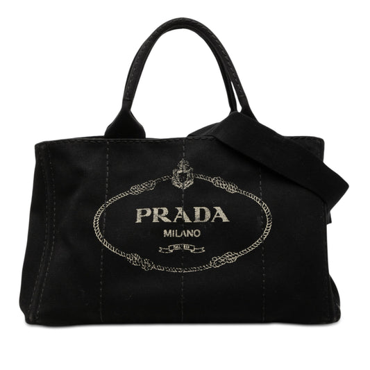 Prada Canvas Canapa Logo Satchel