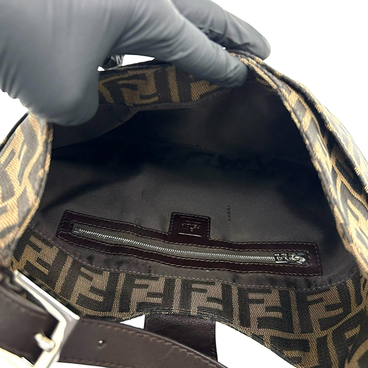 Fendi Zucca Canvas Shoulder Bag