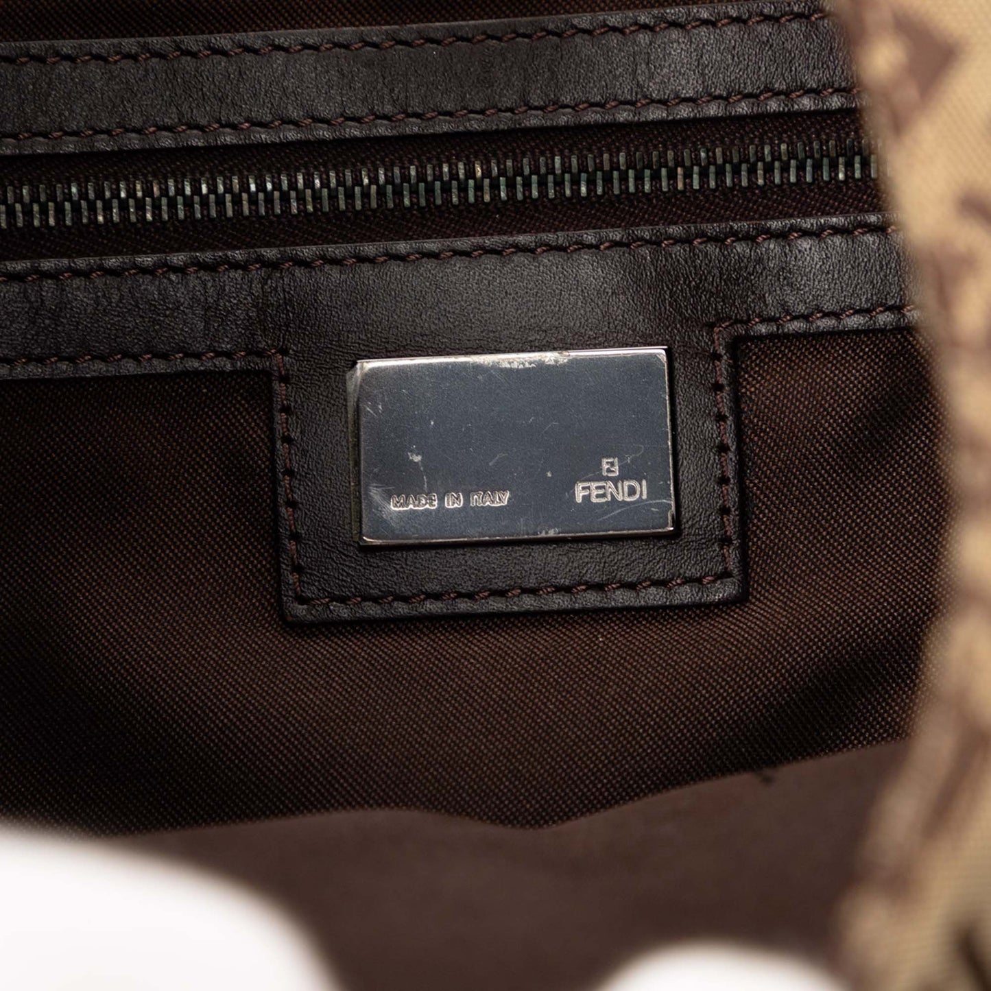 Fendi Zucchino Canvas Shoulder Bag