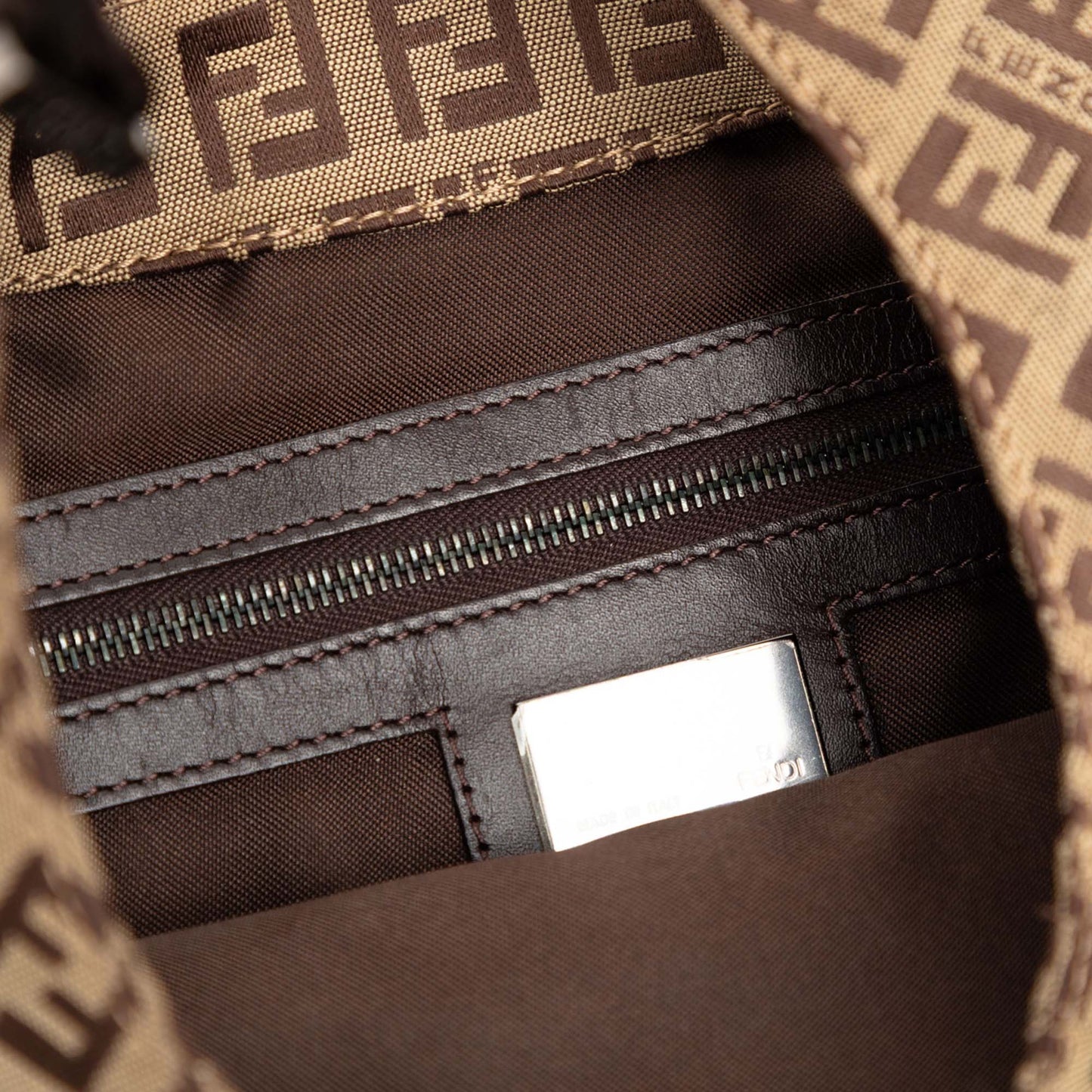 Fendi Zucchino Canvas Shoulder Bag