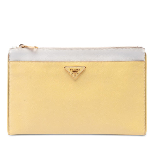 Prada Bicolor Saffiano Lux Clutch
