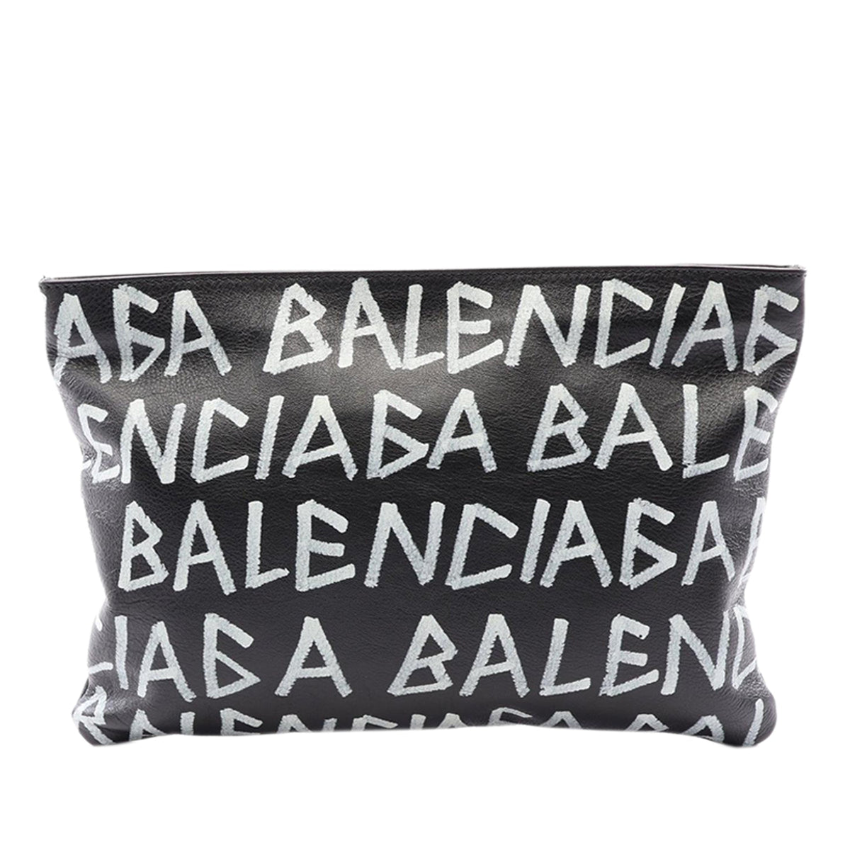 Balenciaga Leather Graffiti Clutch