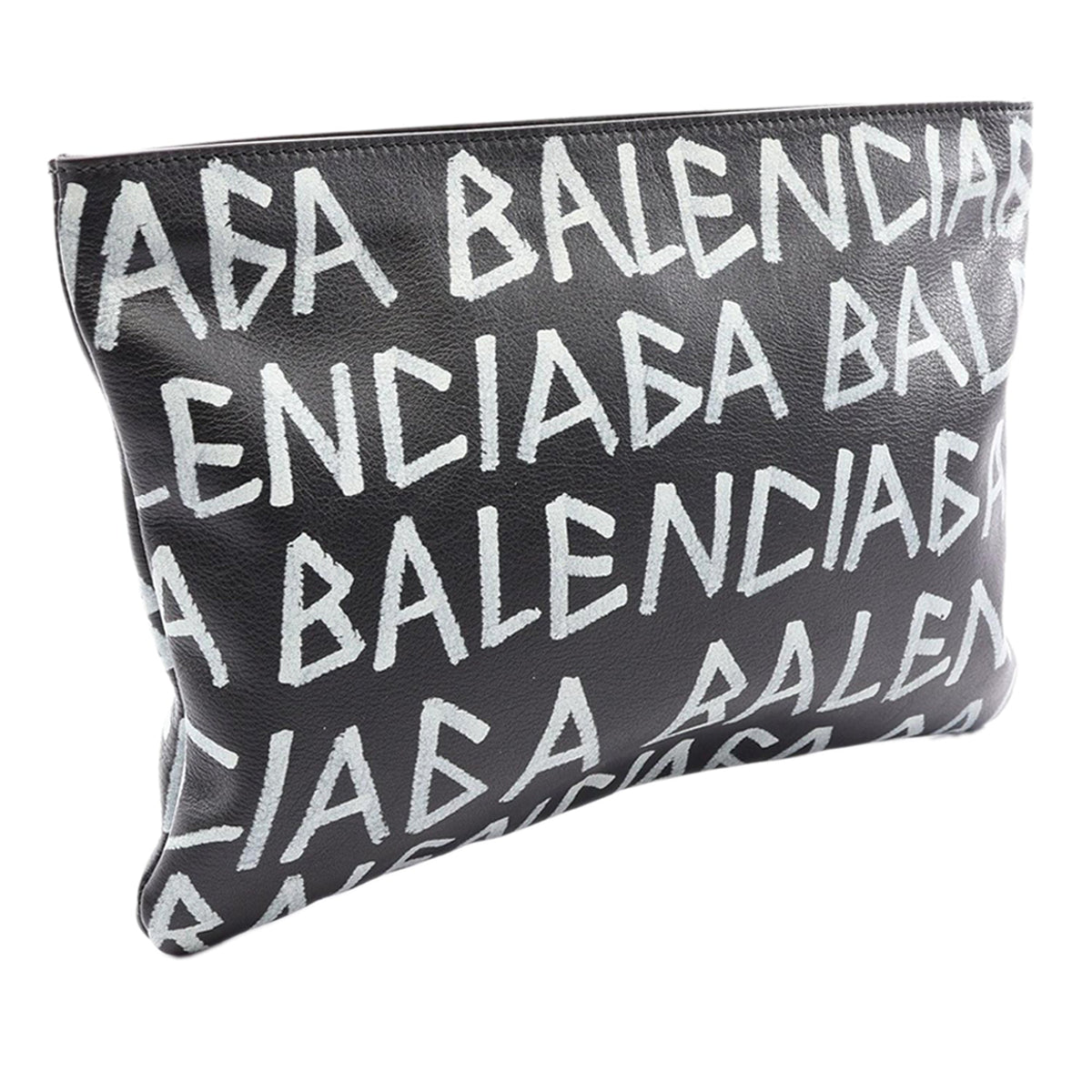 Balenciaga Leather Graffiti Clutch