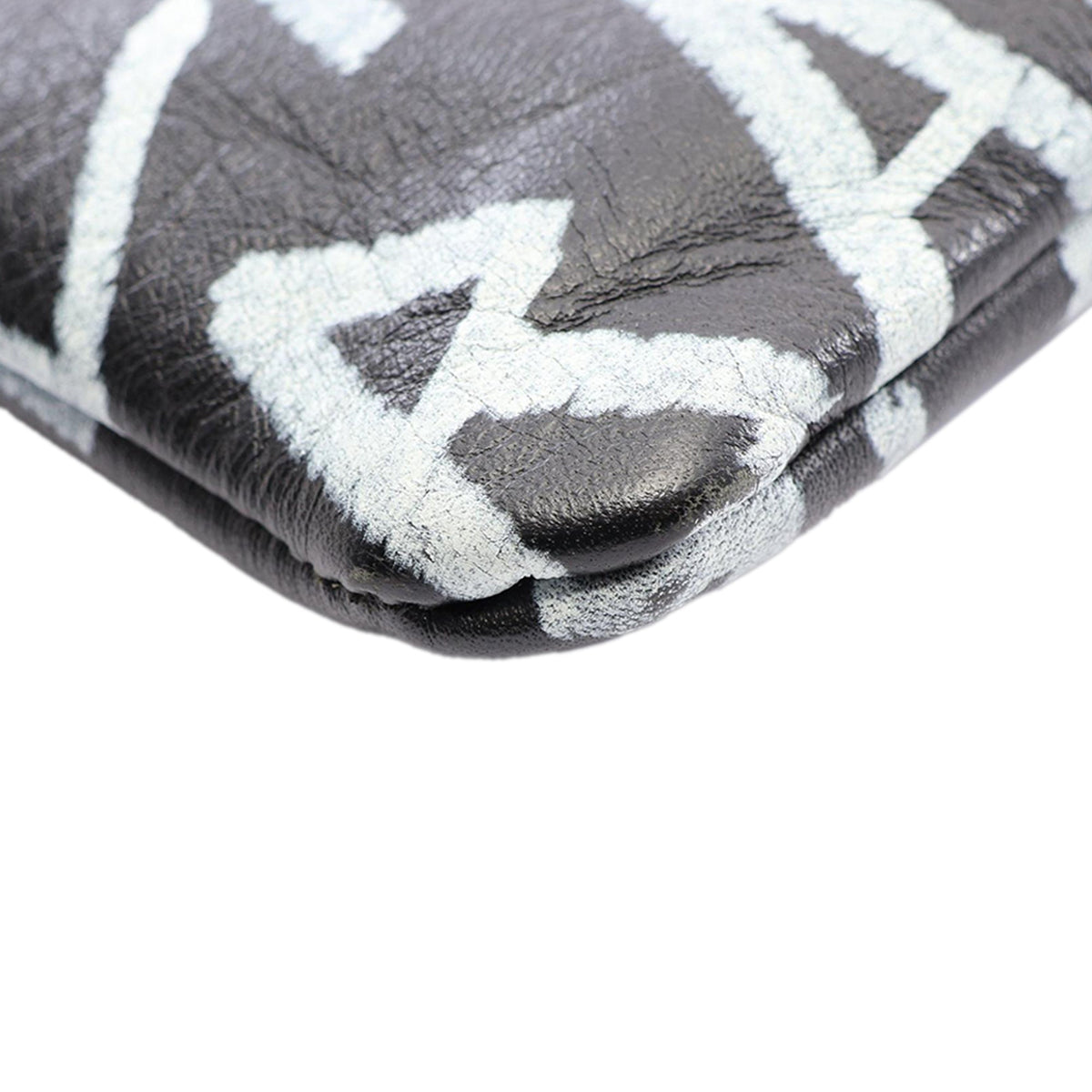 Balenciaga Leather Graffiti Clutch
