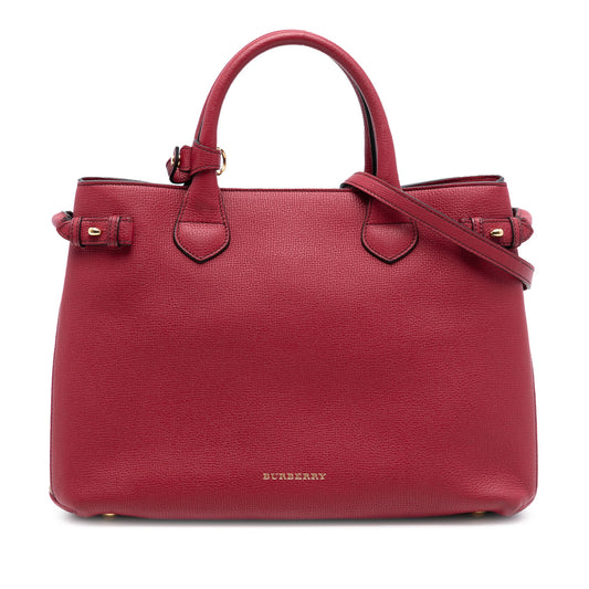 Burberry Medium Leather and House Check Banner Satchel