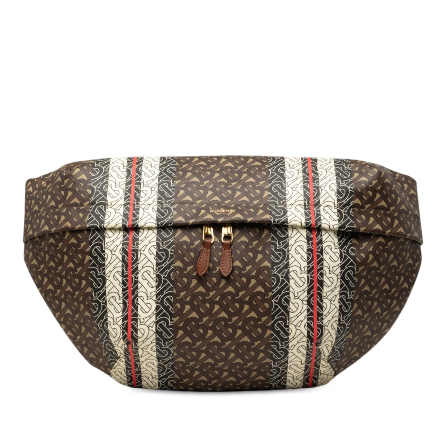 Burberry Extra Large TB Monogram E-Canvas Stripe Belt Bag