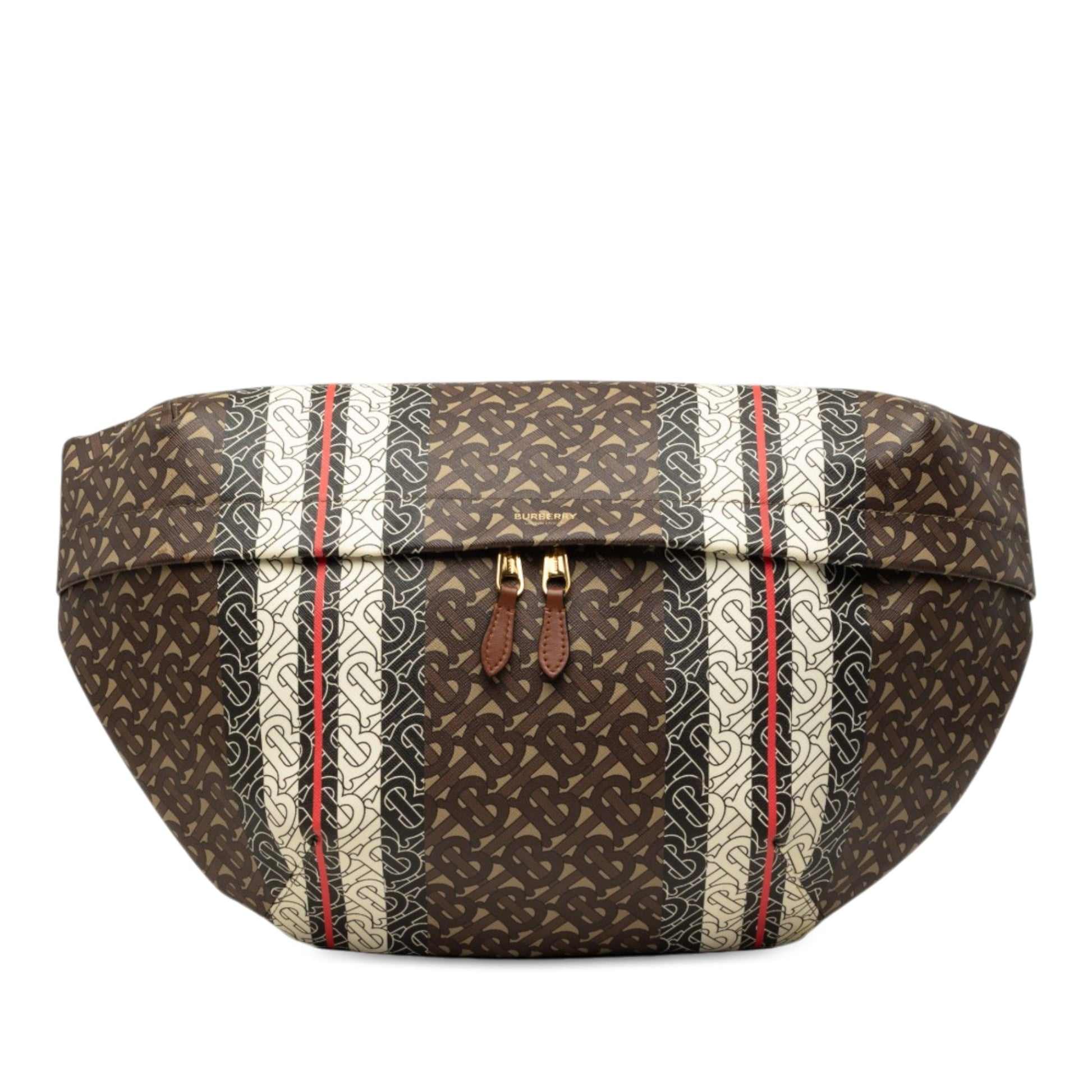 Burberry Extra Large TB Monogram E-Canvas Stripe Belt Bag