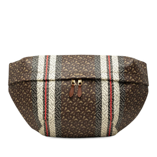 Burberry Extra Large TB Monogram E-Canvas Stripe Belt Bag