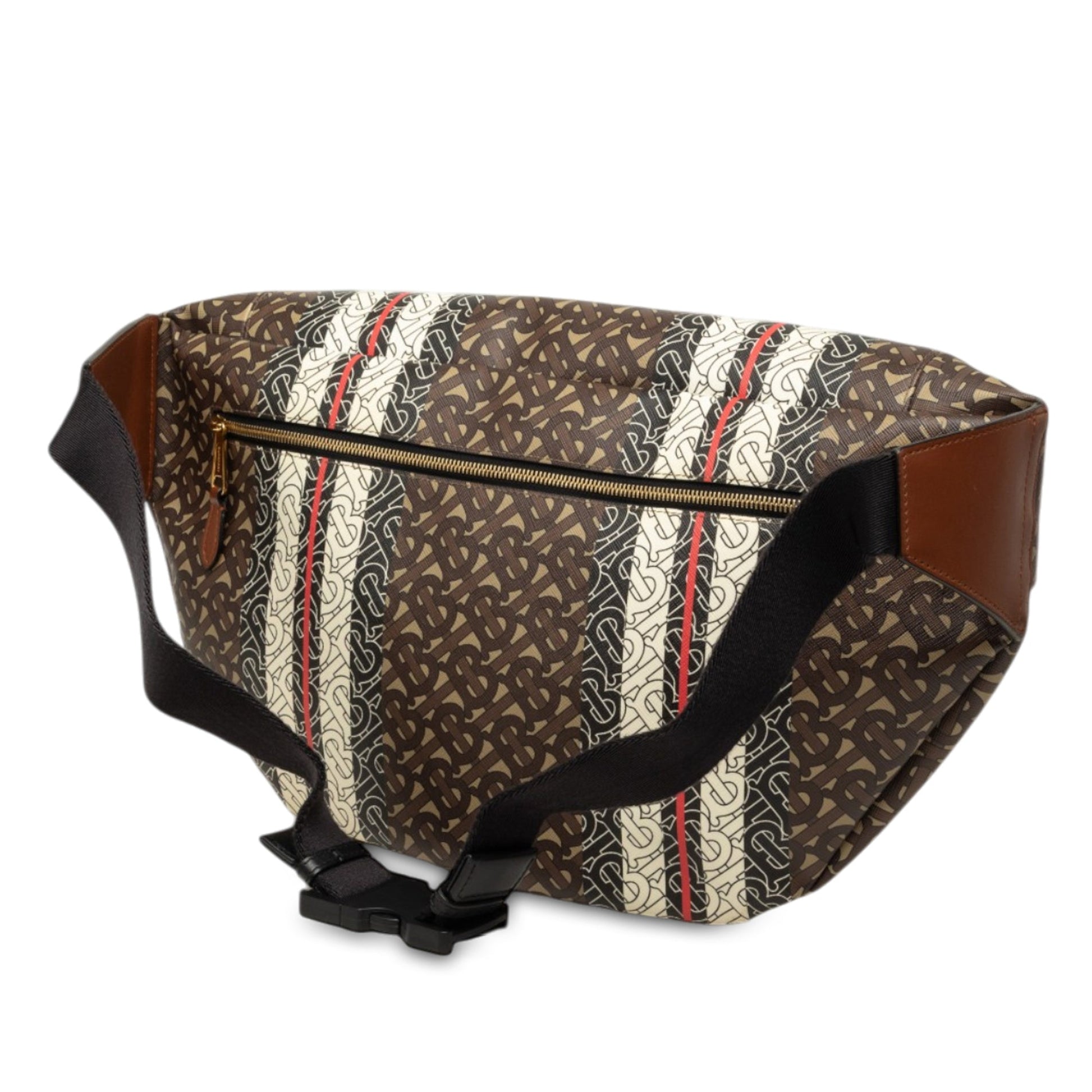 Burberry Extra Large TB Monogram E-Canvas Stripe Belt Bag