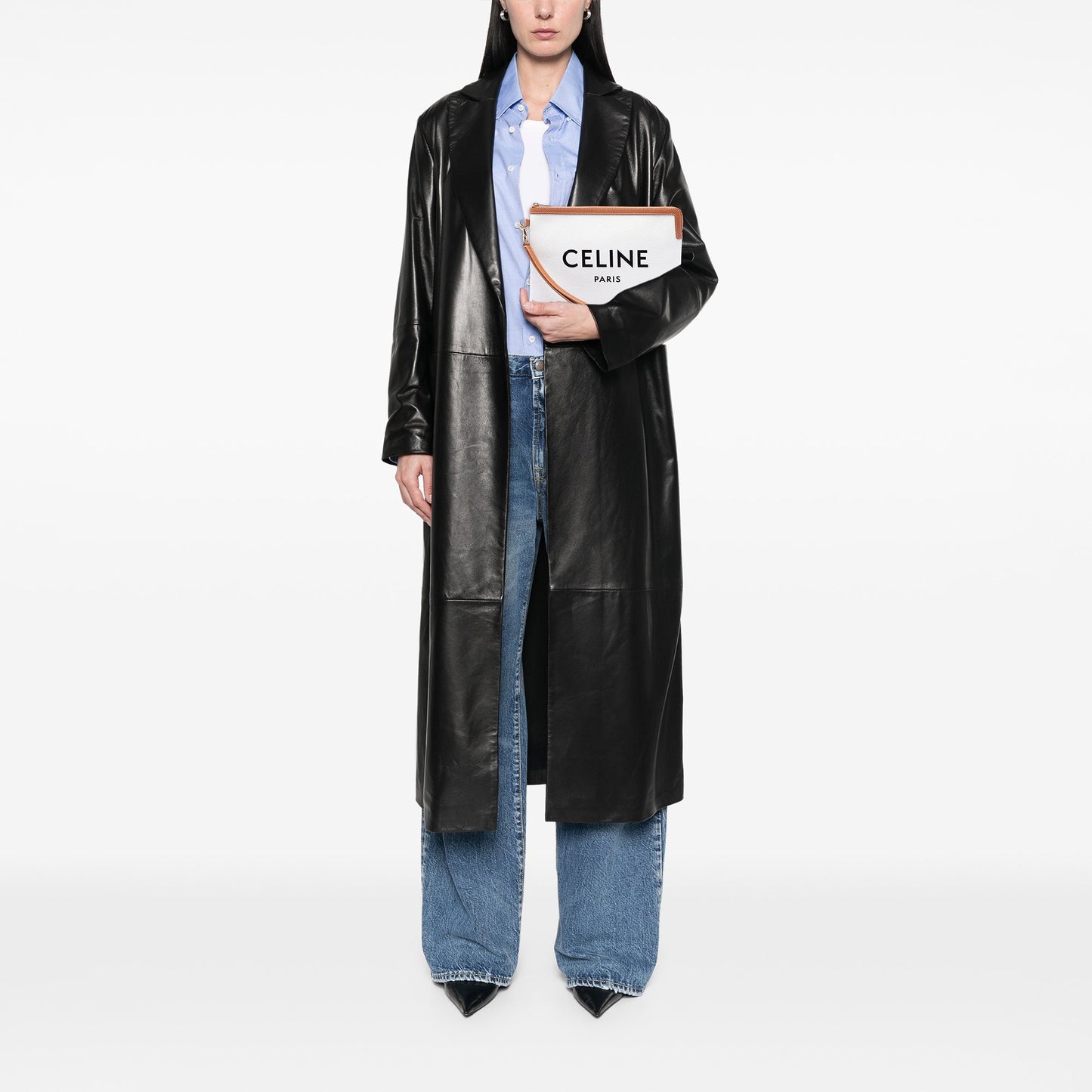 Celine Large Canvas Logo Pouch