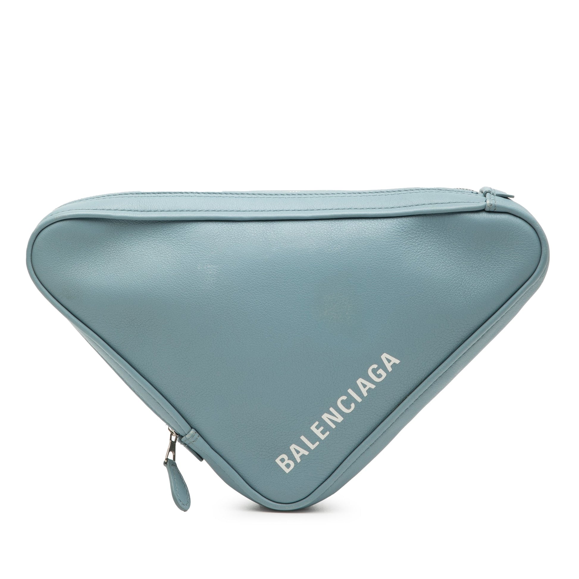 Balenciaga Medium Leather Triangle Clutch