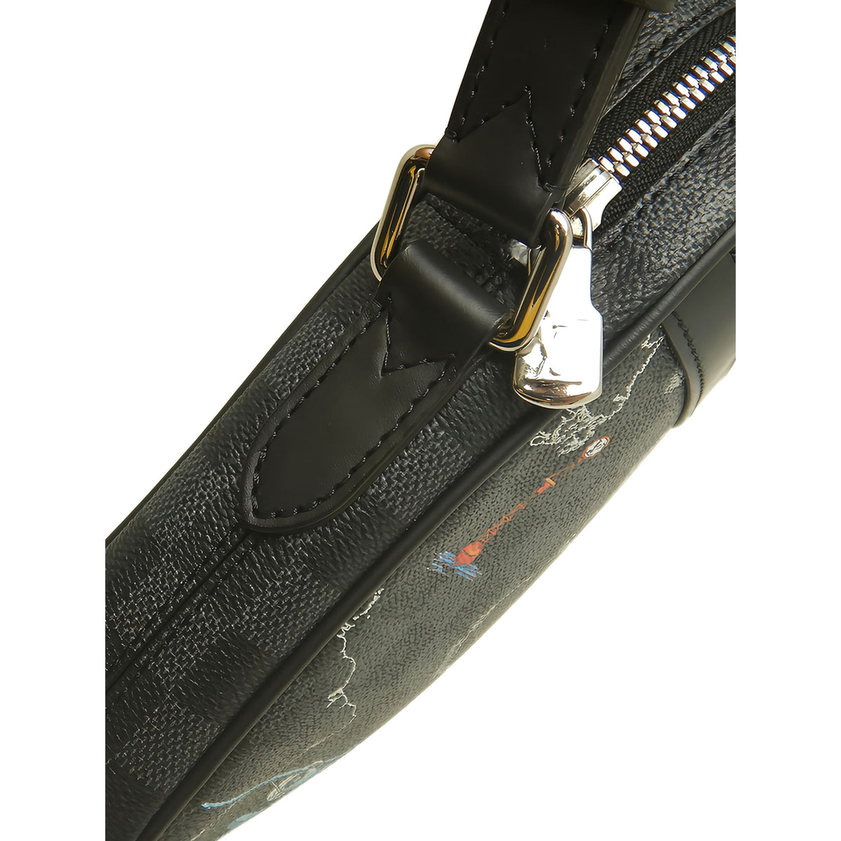 Louis Vuitton Damier Graphite Renaissance Map Danube Slim PM — Black