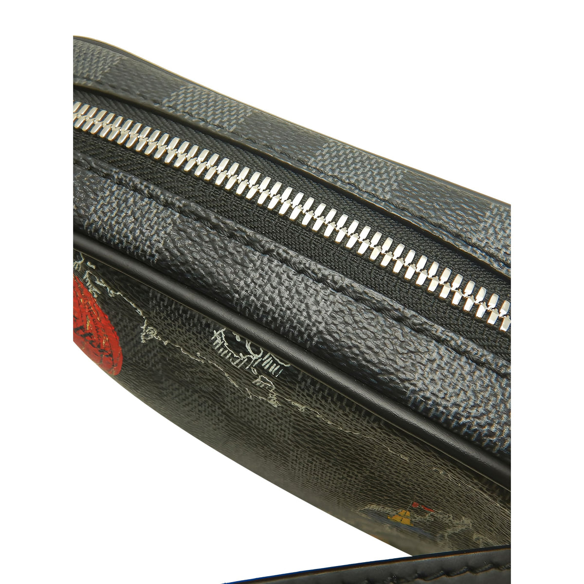 Louis Vuitton Damier Graphite Renaissance Map Danube Slim PM — Black