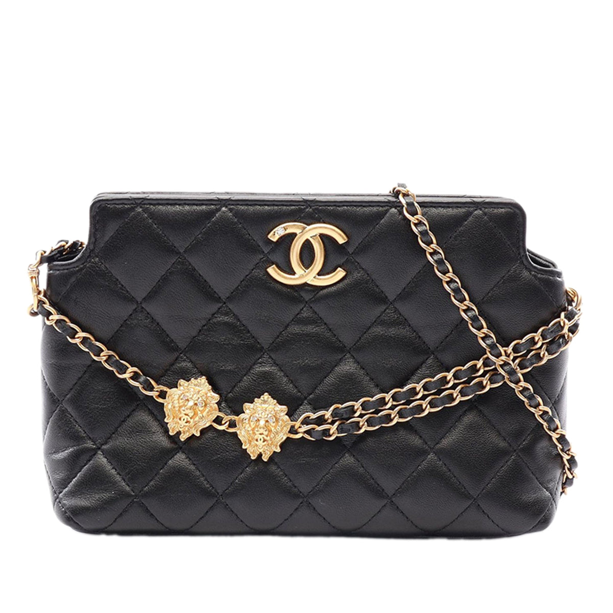 Chanel Quilted Lambskin Leo Shoulder Bag — Black