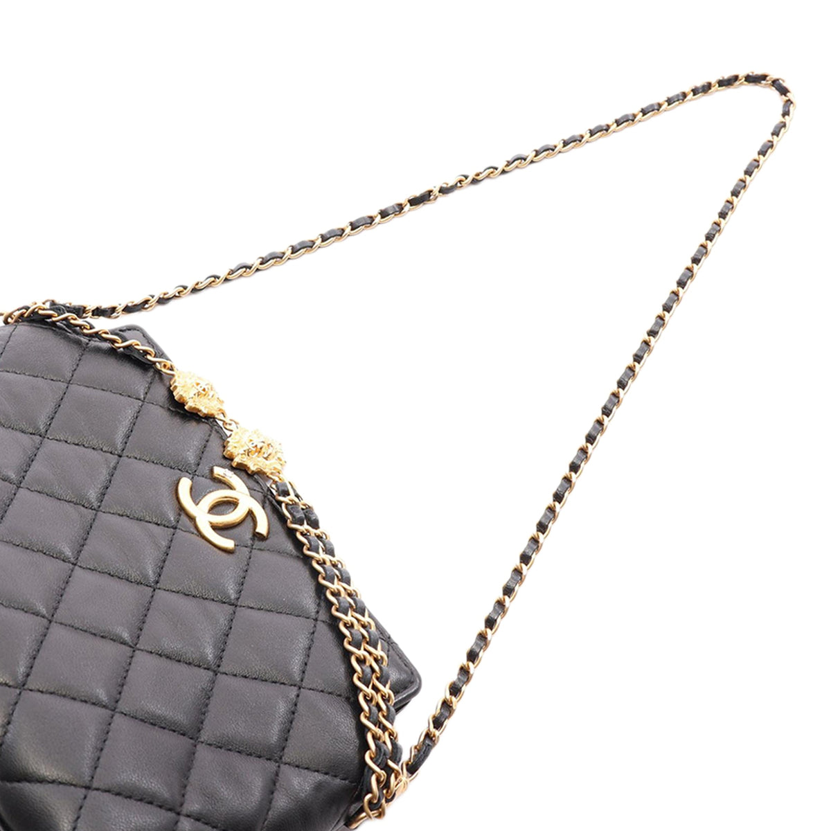 Chanel Quilted Lambskin Leo Shoulder Bag — Black