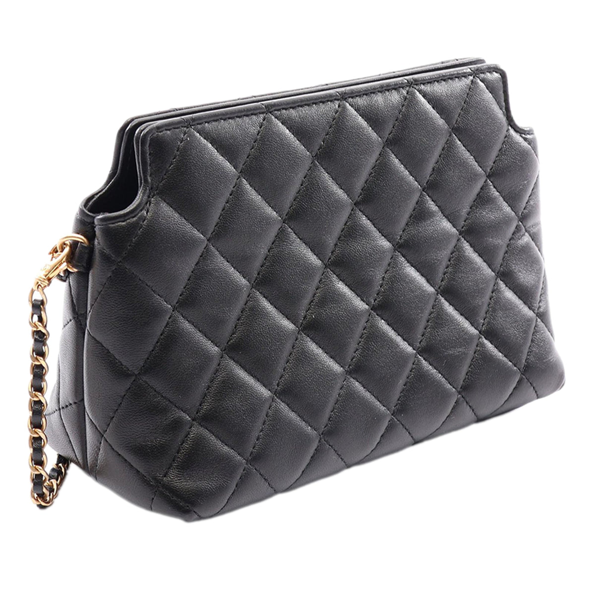 Chanel Quilted Lambskin Leo Shoulder Bag — Black