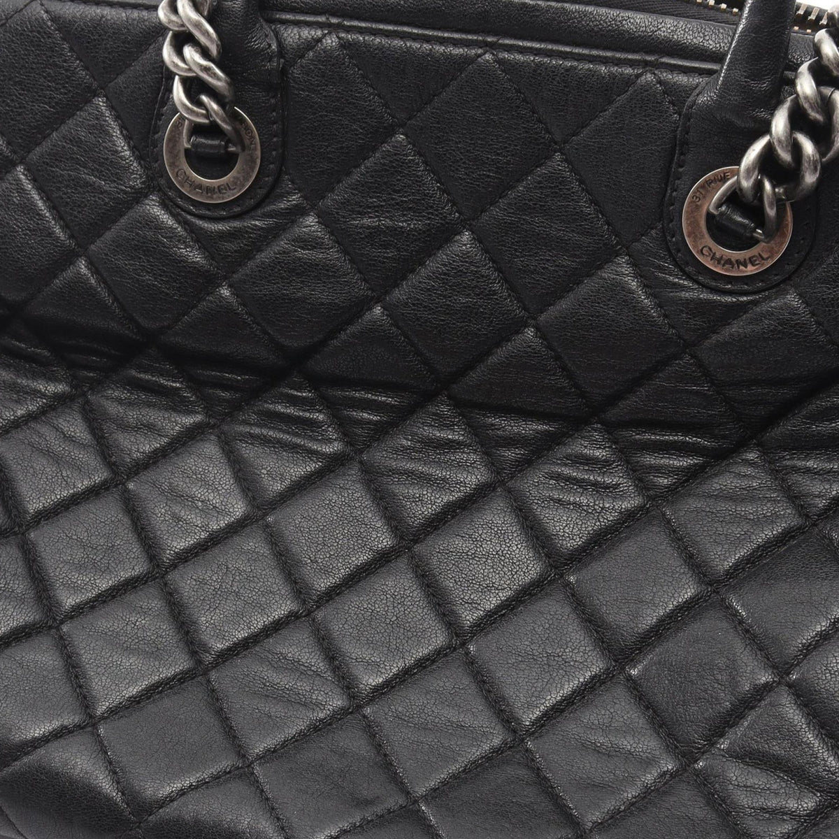 Chanel Quilted Calfskin Shopping Tote — Black