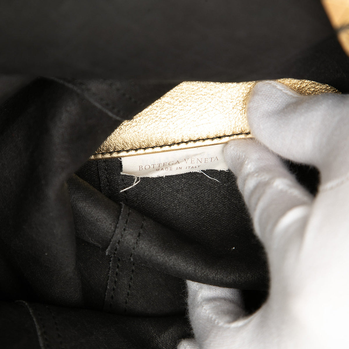 Bottega Veneta Metallic Leather Intrecciomirage Tote — Gold