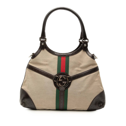 Gucci Canvas Web Reins Satchel
