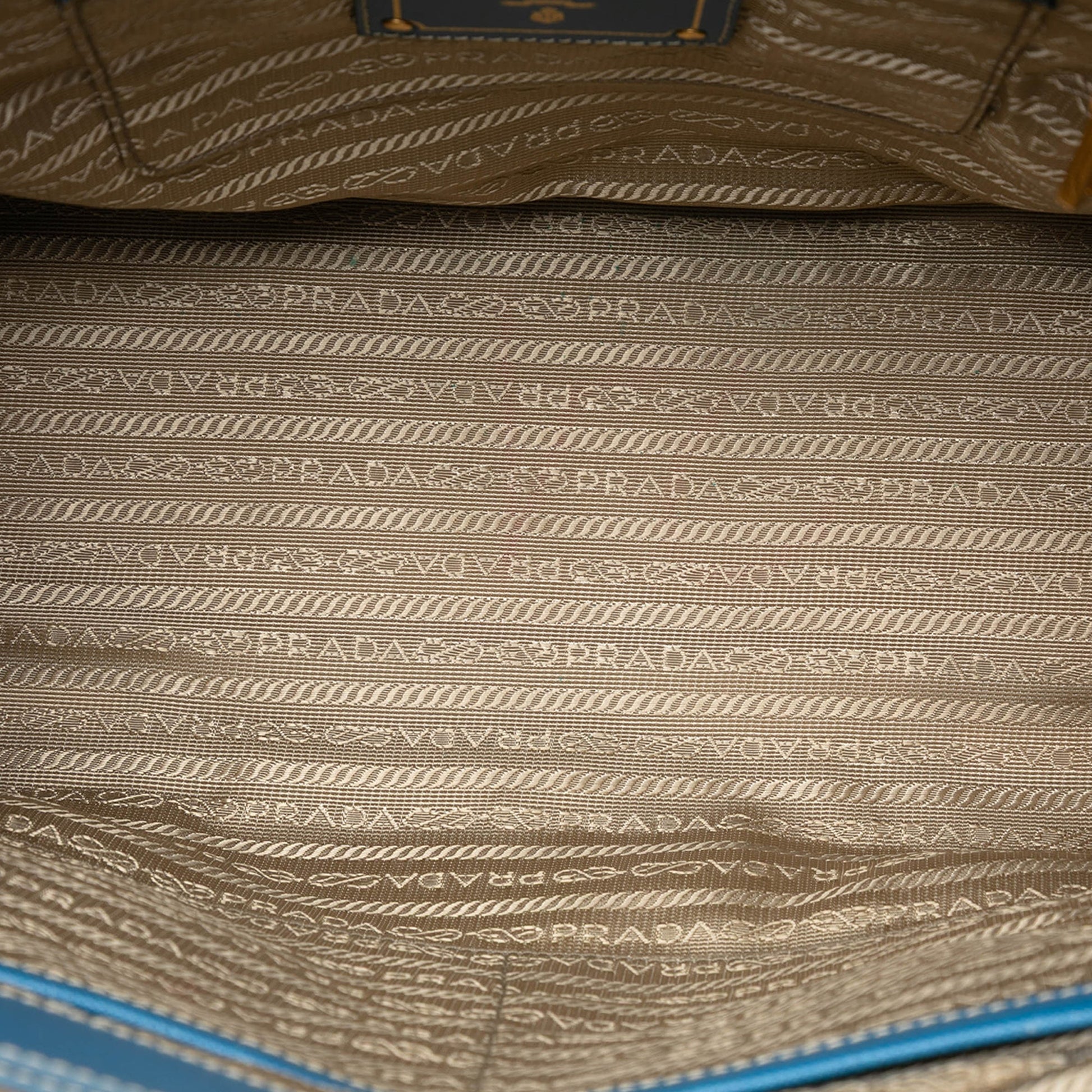 Prada Saffiano Trimmed Canvas Canapa Logo Double Zip Satchel