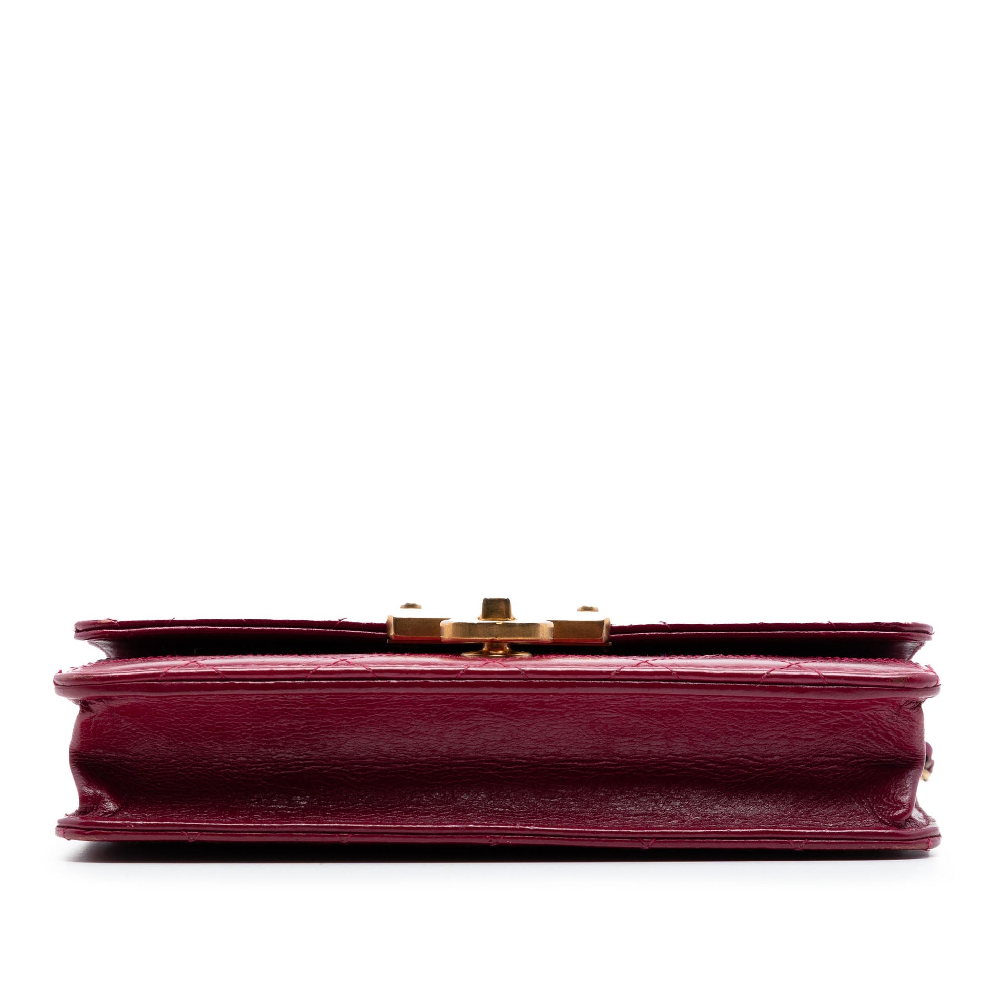 Chanel Stitched Goatskin Golden CC Wallet On Chain