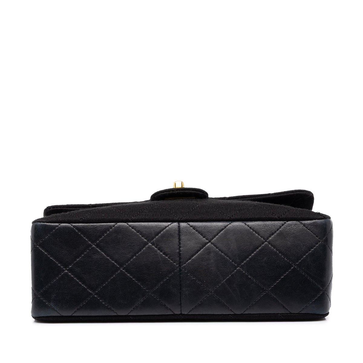 Chanel Mini Quilted Jersey and Lambskin Square Flap — Black