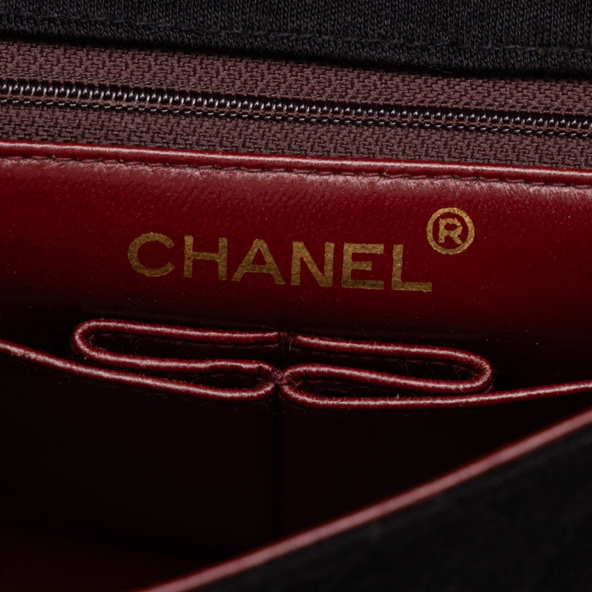 Chanel Mini Quilted Jersey and Lambskin Square Flap — Black