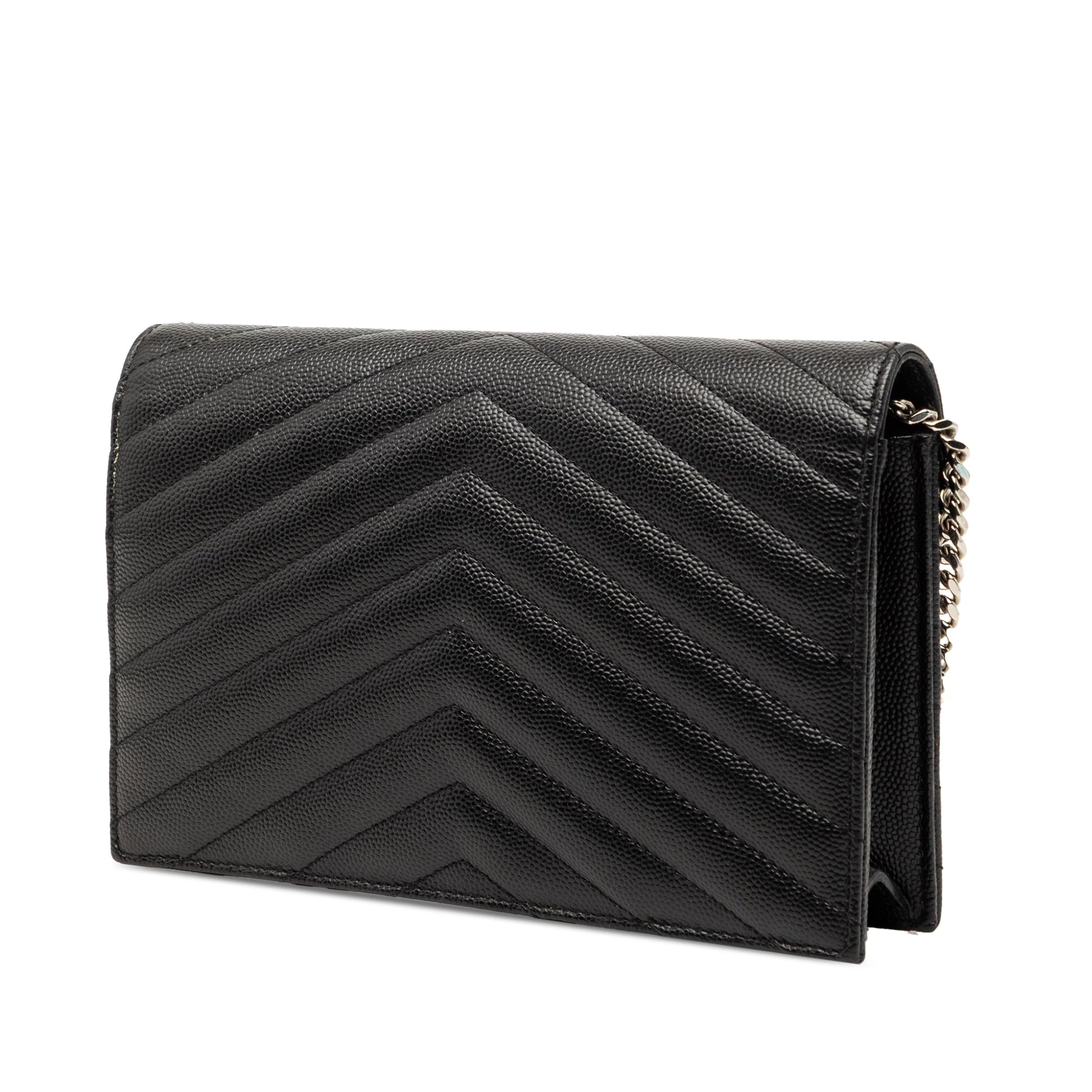Saint Laurent Grain De Poudre Cassandre Envelope Chain Wallet