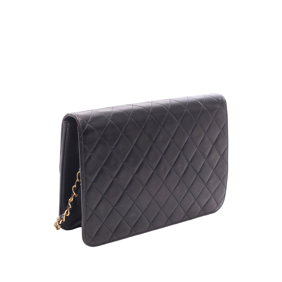 Chanel Medium CC Quilted Lambskin Single Flap — Black