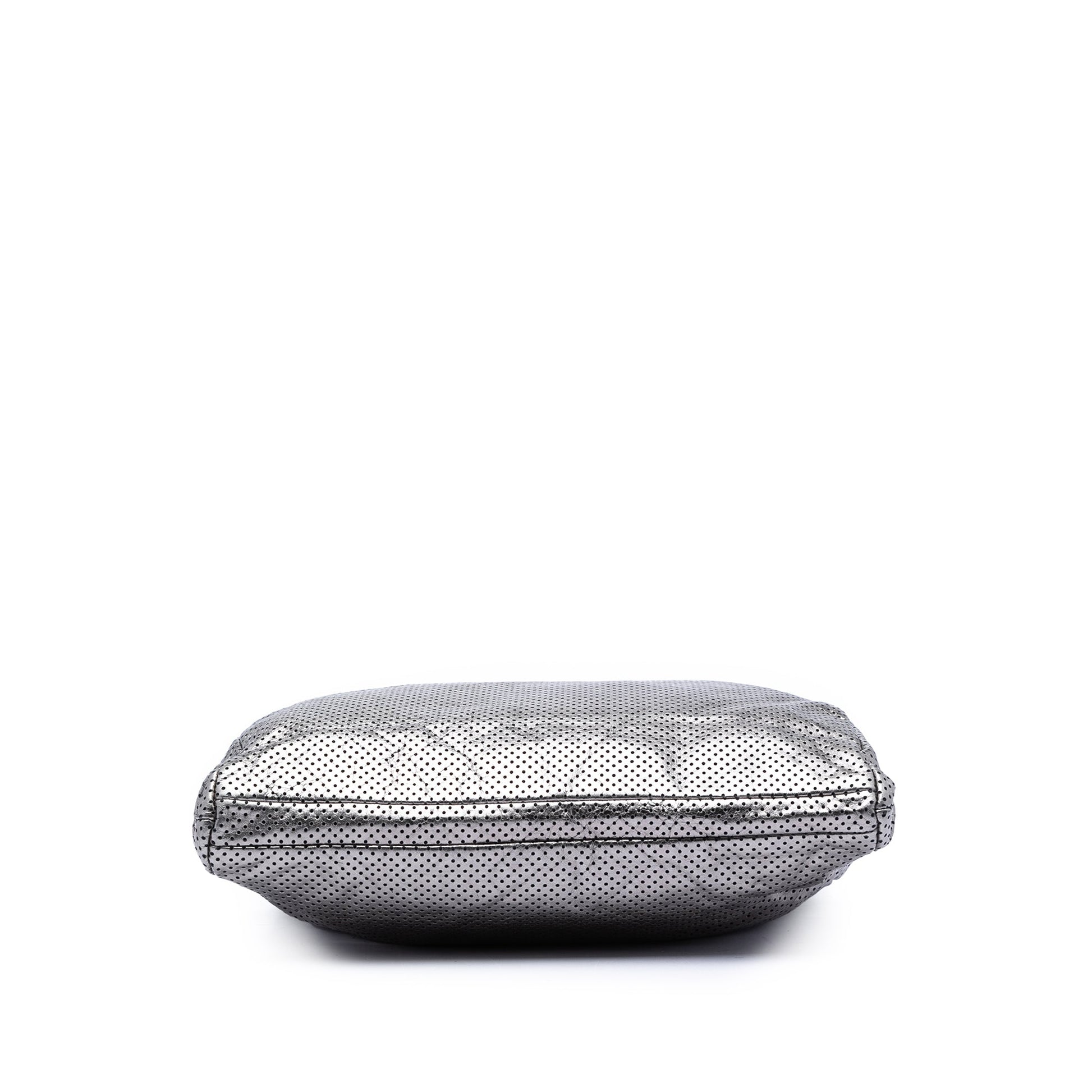 Chanel Perforated Crackled Metallic Calfskin Drill Tote