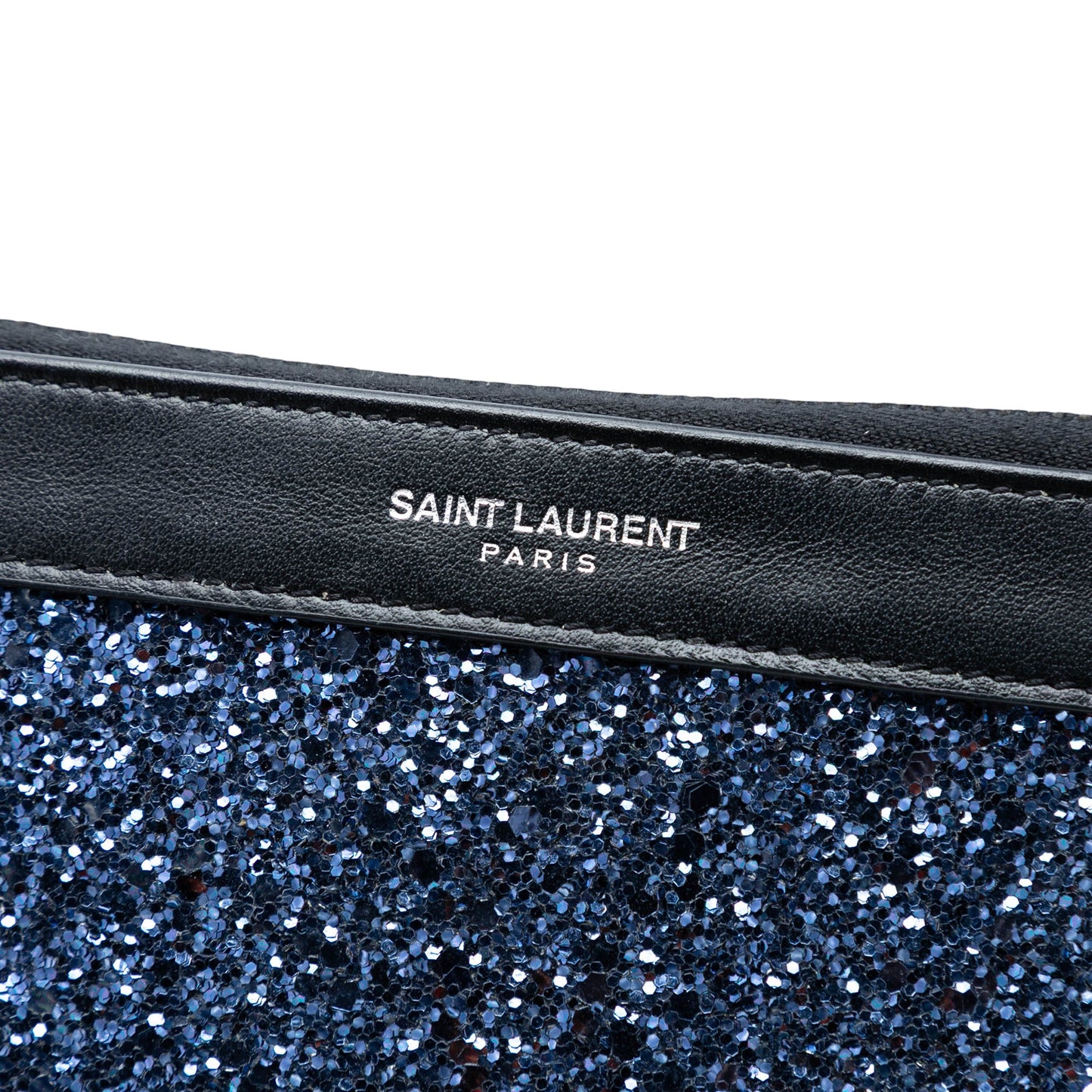 Saint Laurent Glittered Leather Zipped Tablet Pouch