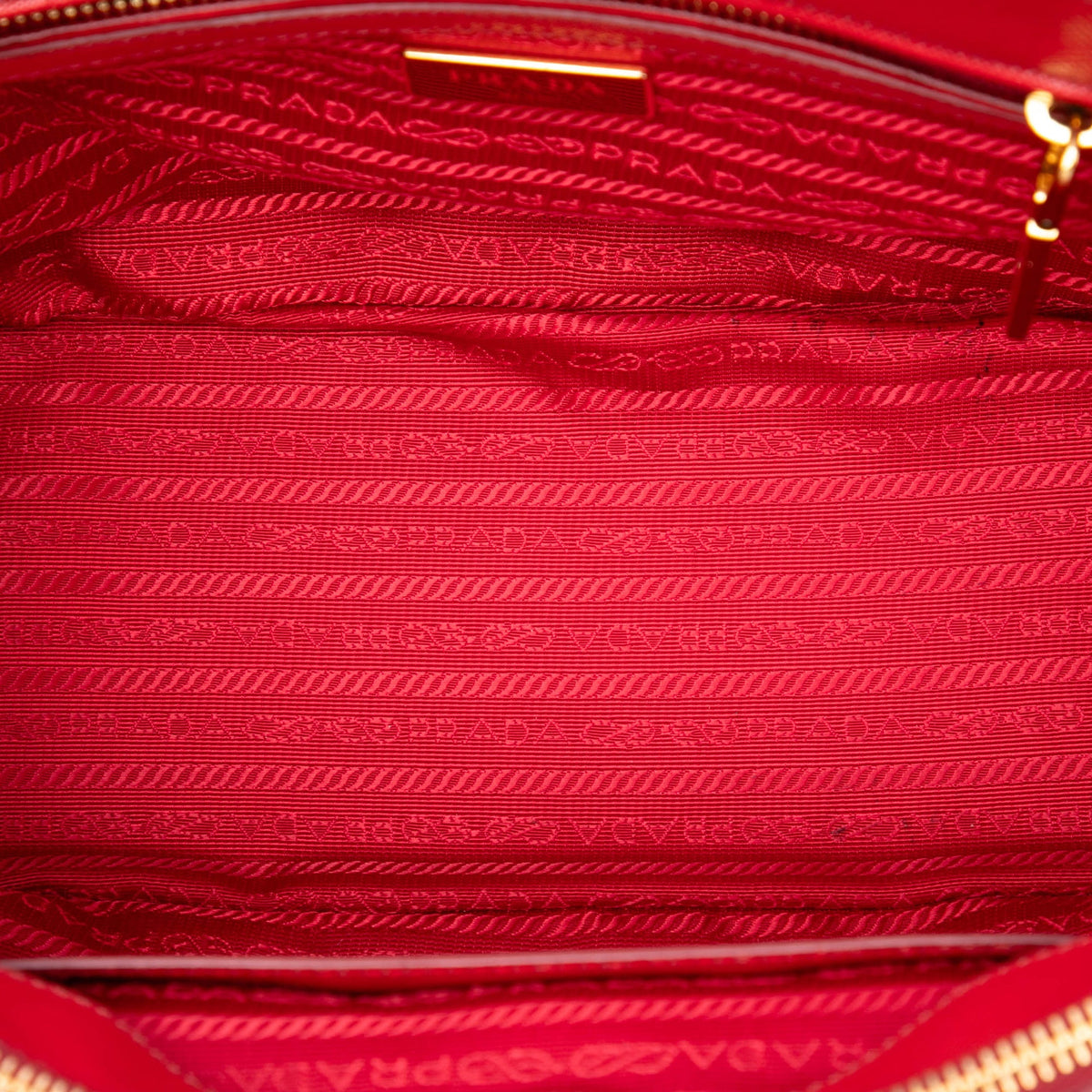 Prada Medium Saffiano Galleria Double Zip Satchel — Red