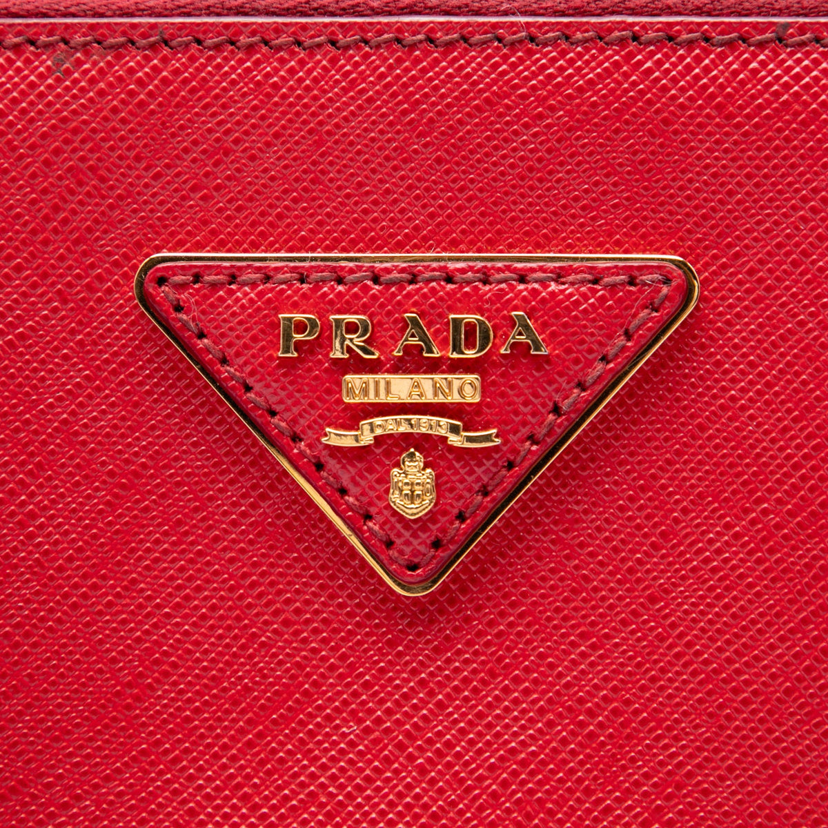 Prada Medium Saffiano Galleria Double Zip Satchel — Red