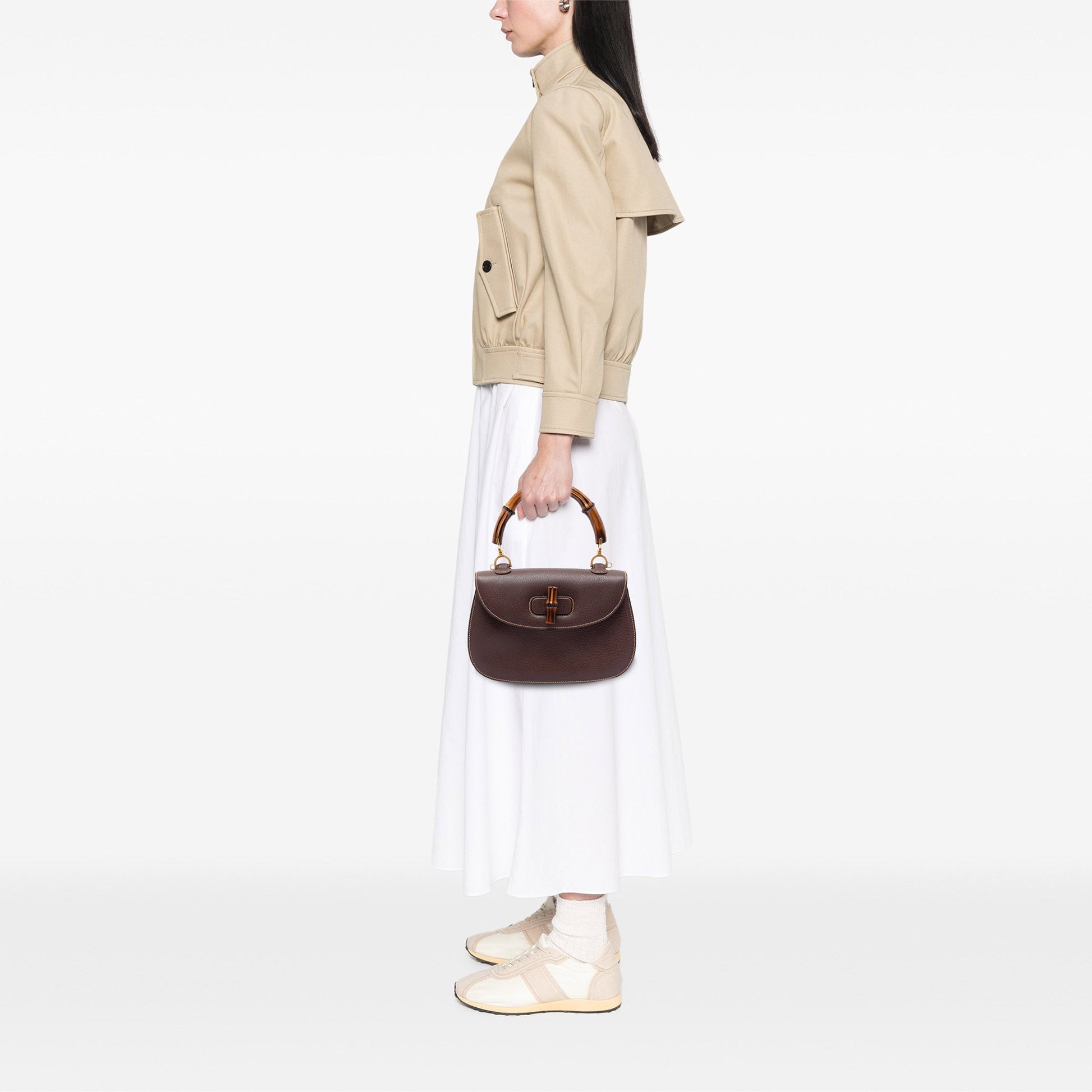 Gucci Medium Calfskin Bamboo Top Handle Bag