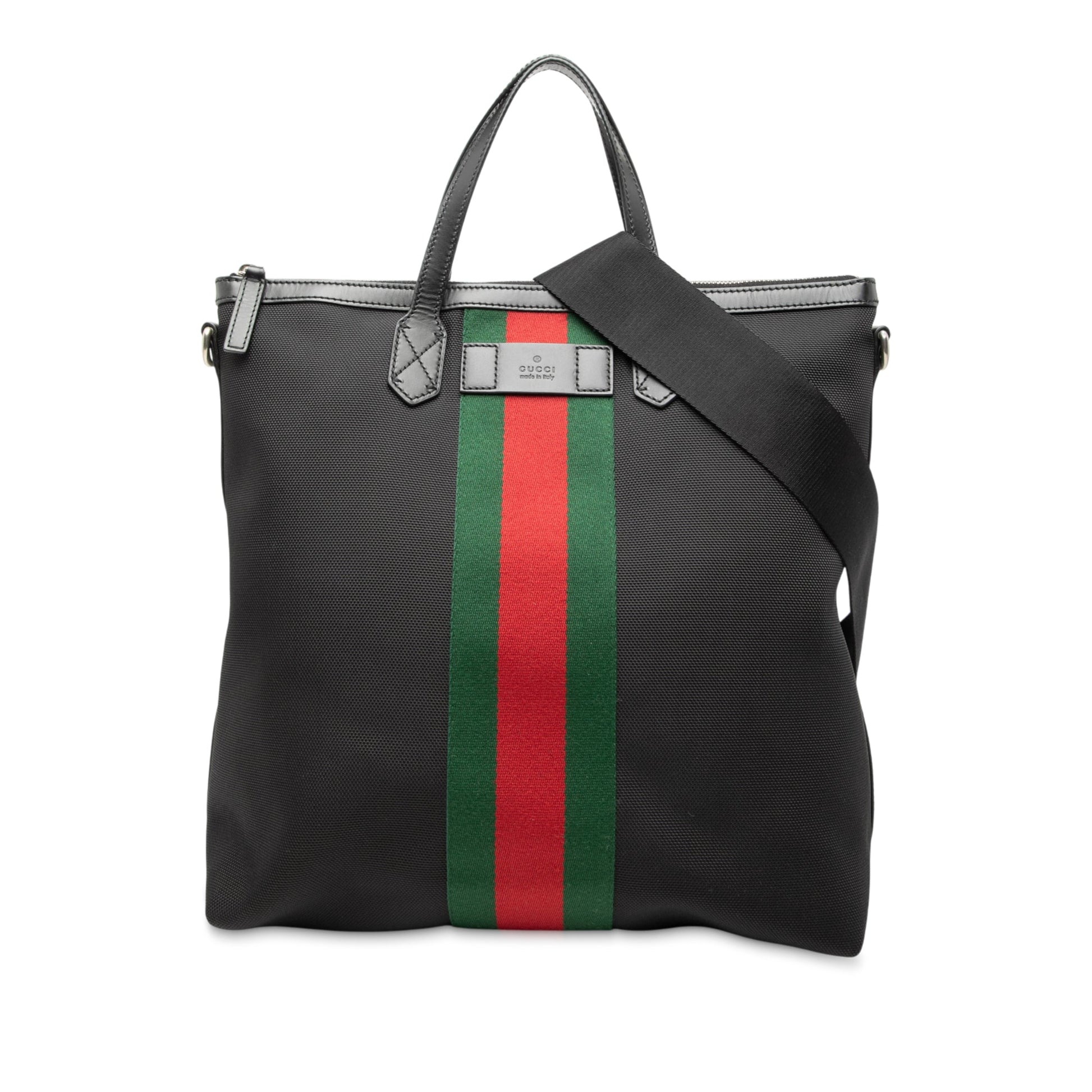 Gucci Canvas Techno Web Vertical Zip Tote
