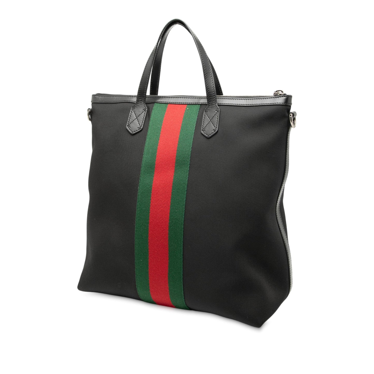 Gucci Canvas Techno Web Vertical Zip Tote