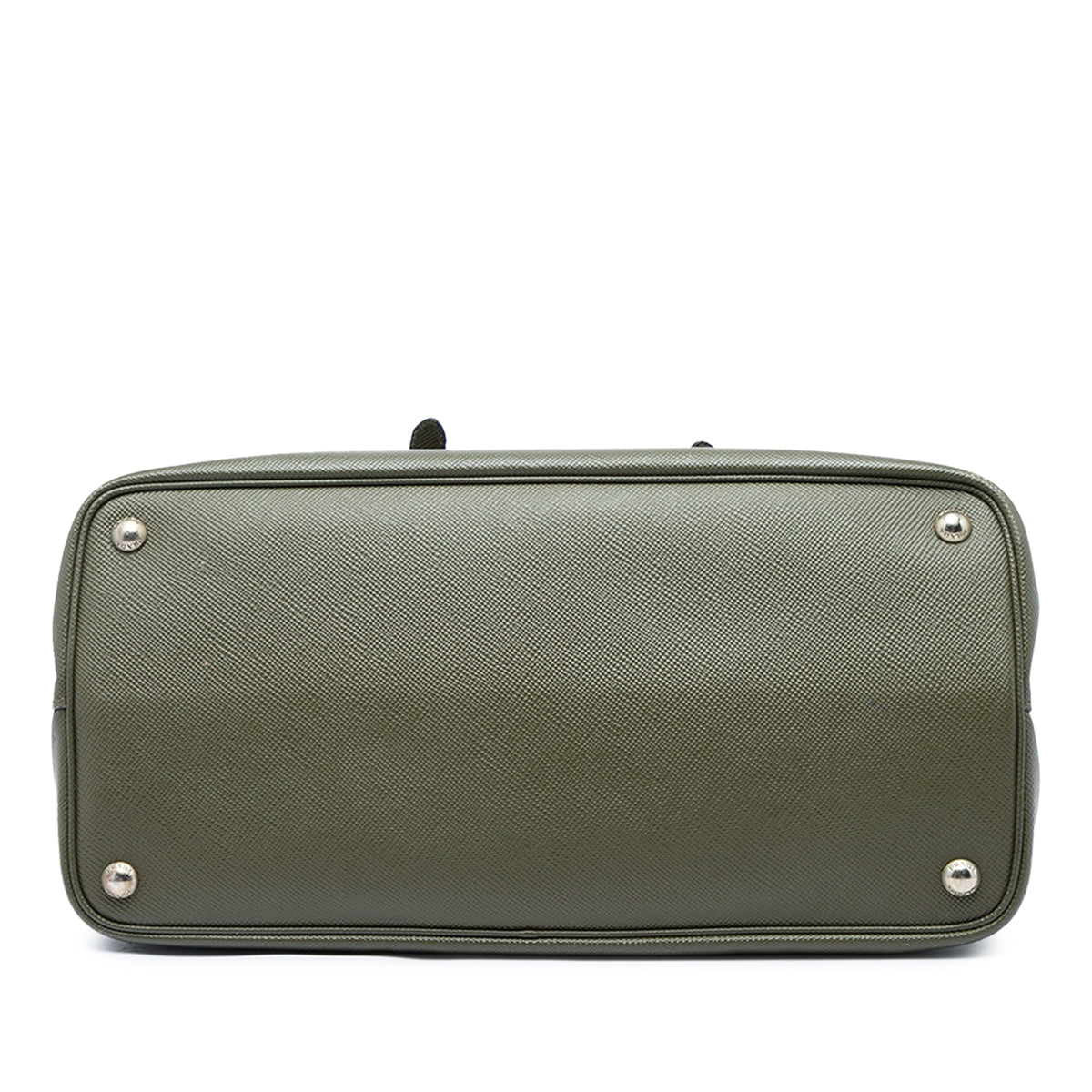 Prada Large Saffiano Cuir Double Handle Satchel — Green