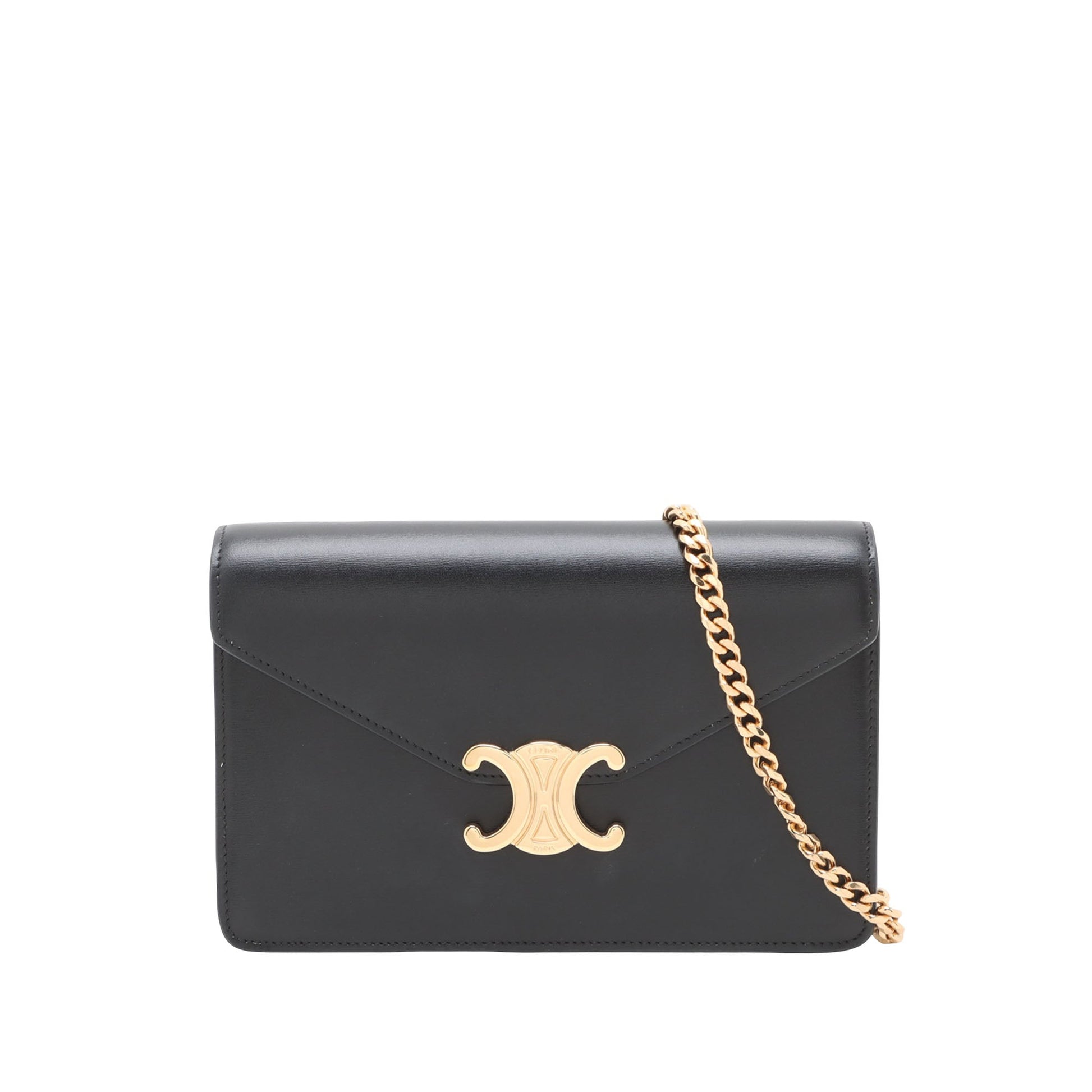 Celine Shiny Calfskin Triomphe Margo Wallet on Chain