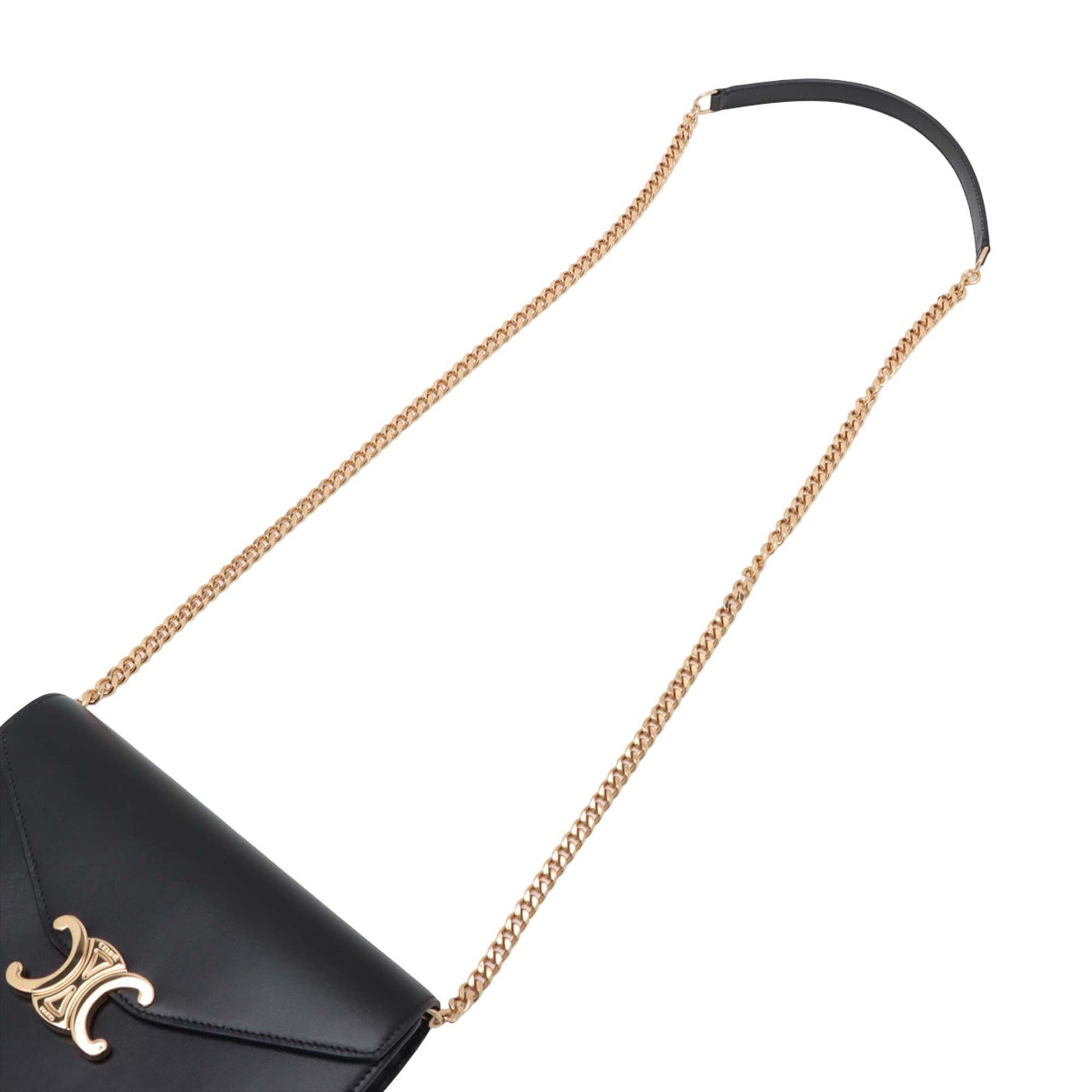 Celine Shiny Calfskin Triomphe Margo Wallet on Chain