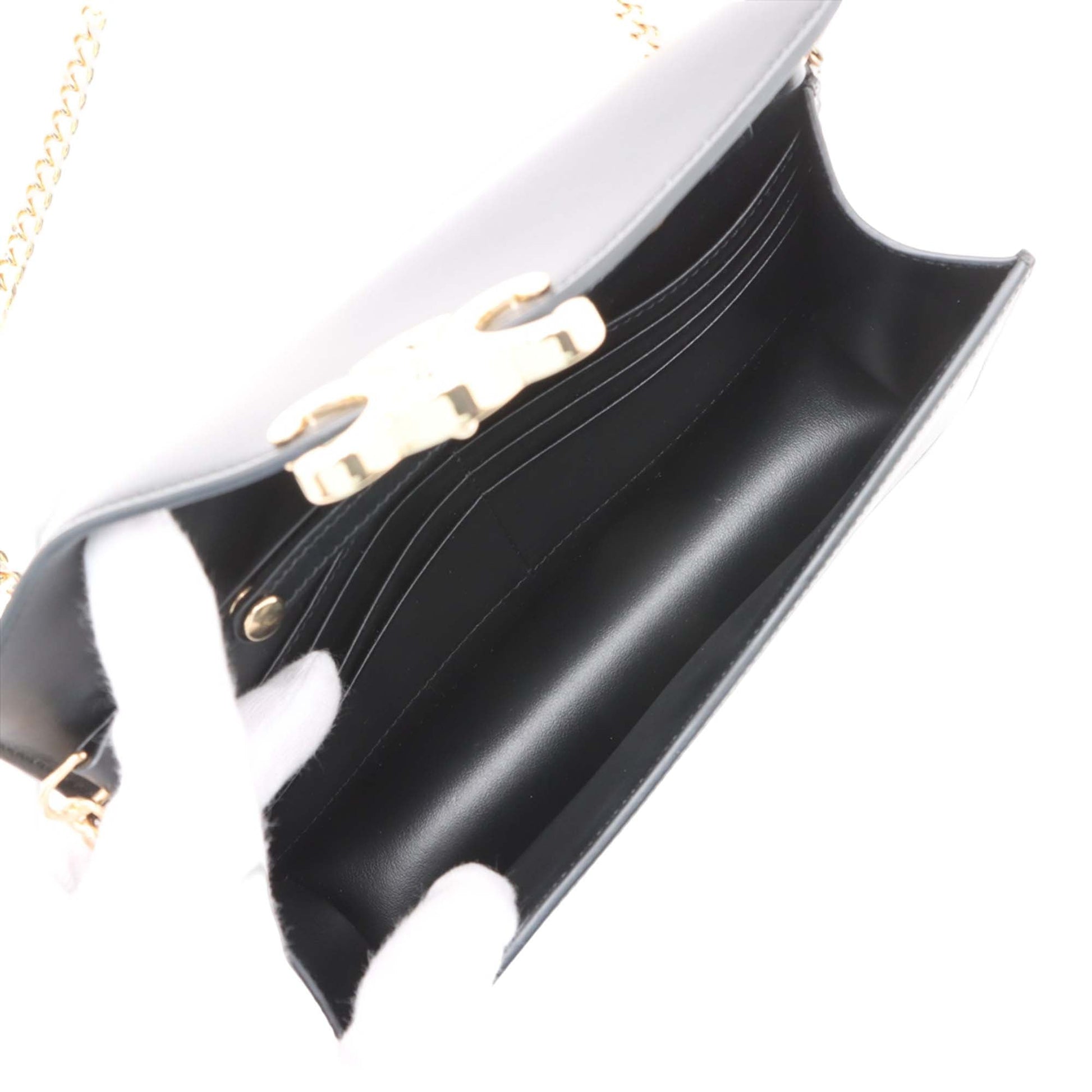 Celine Shiny Calfskin Triomphe Margo Wallet on Chain