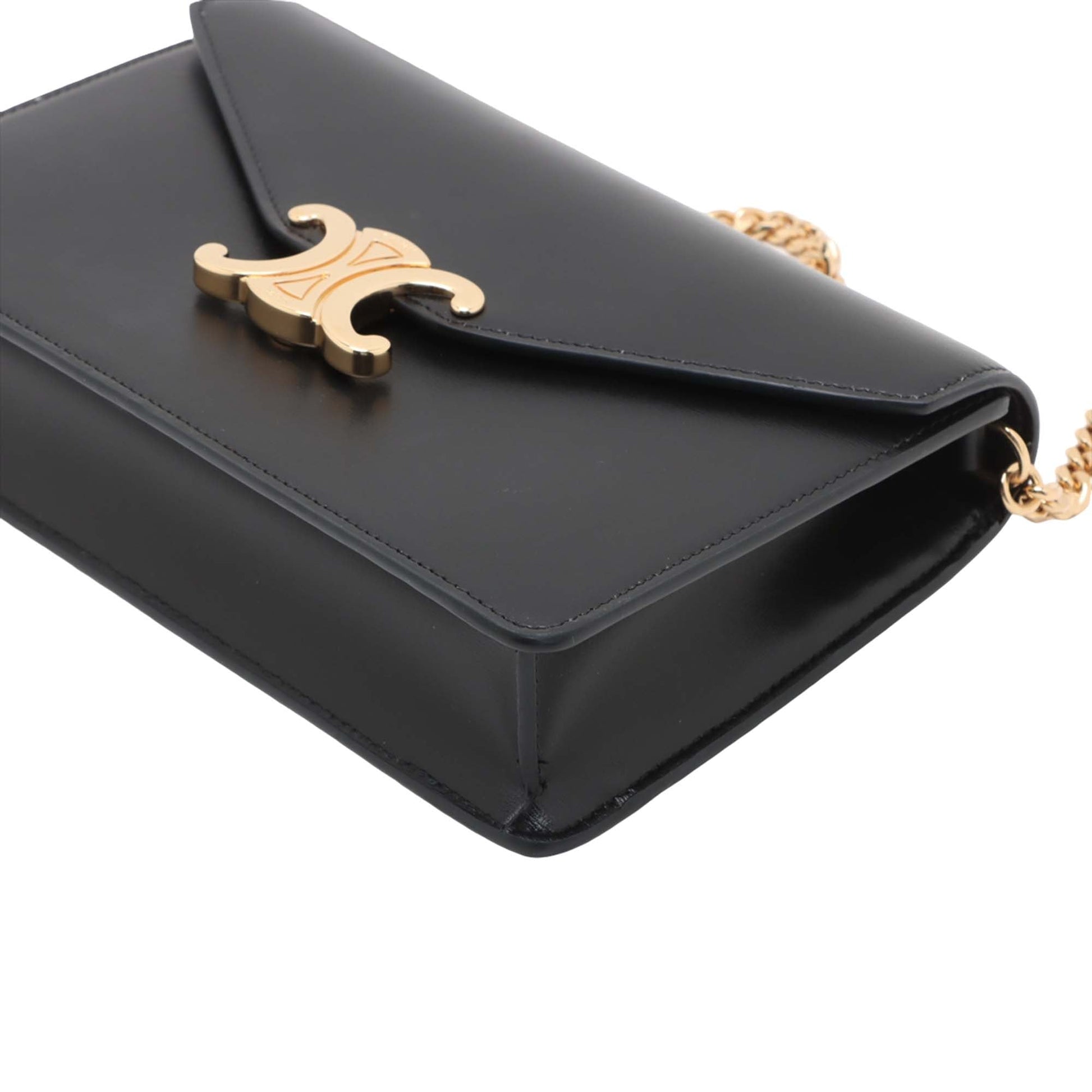 Celine Shiny Calfskin Triomphe Margo Wallet on Chain