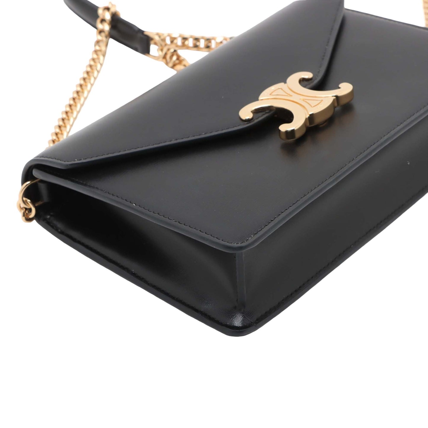 Celine Shiny Calfskin Triomphe Margo Wallet on Chain